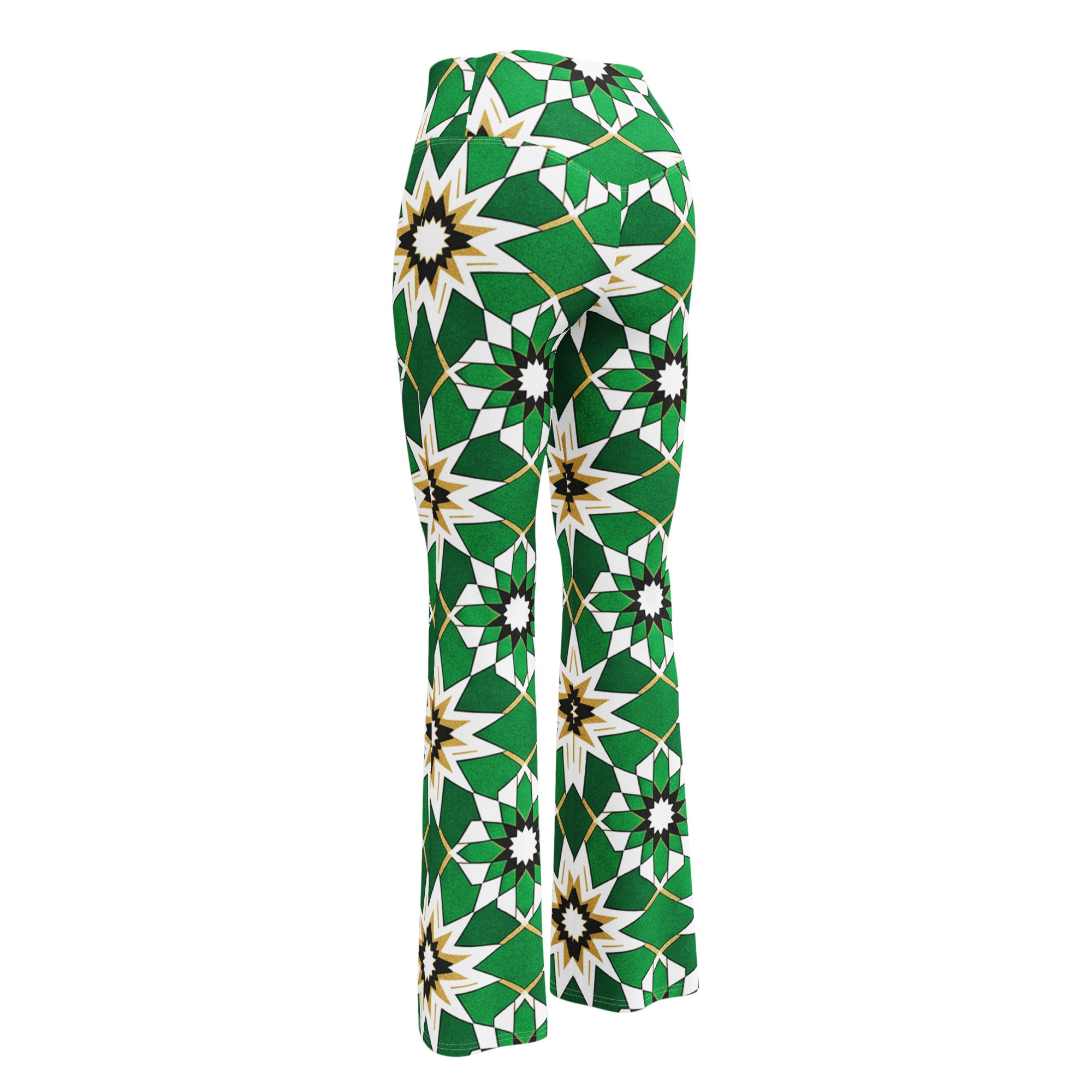 Zellige Emerald Gold Flare Leggings | GearBunch