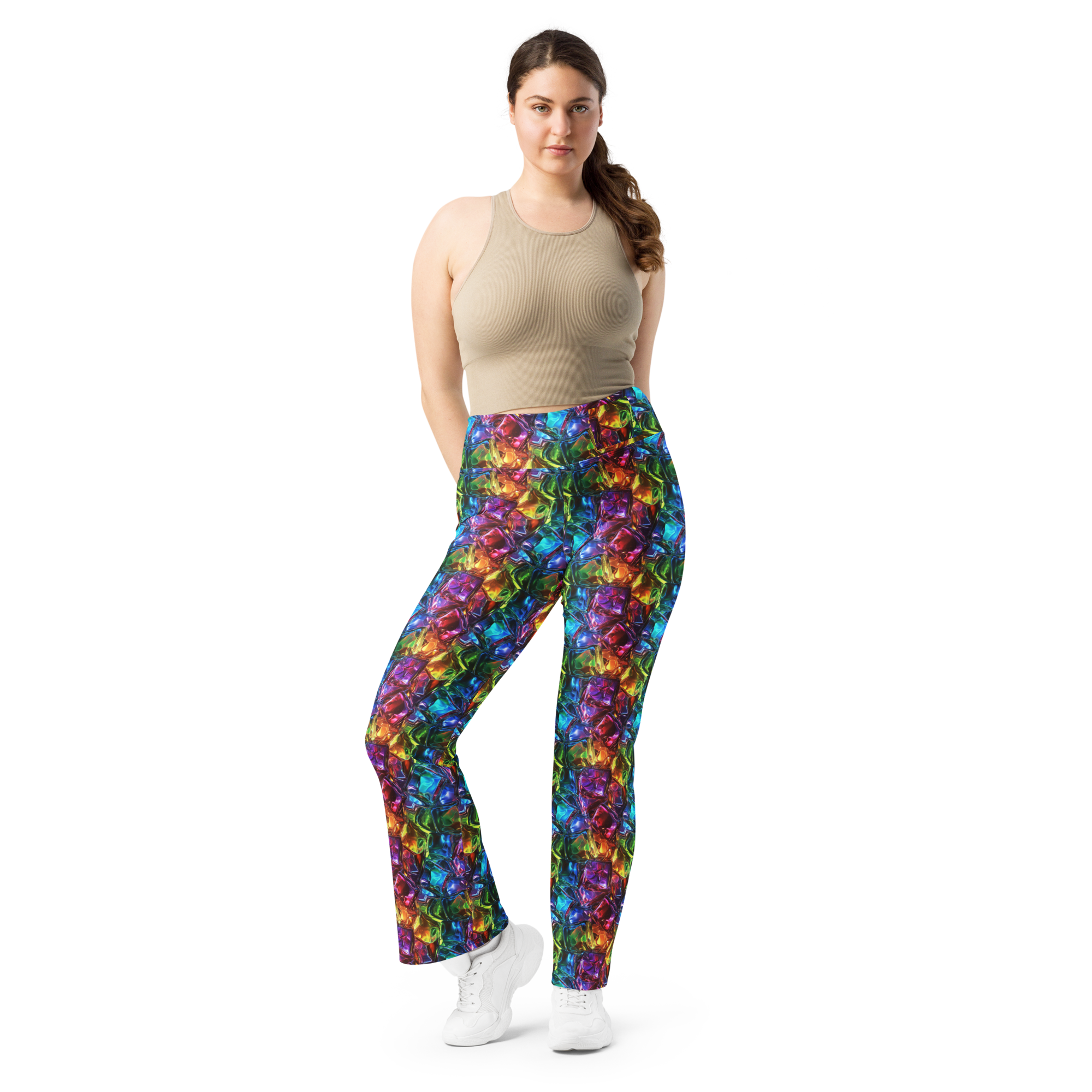 Gearbunch Neon Ice Flare Leggings from the front