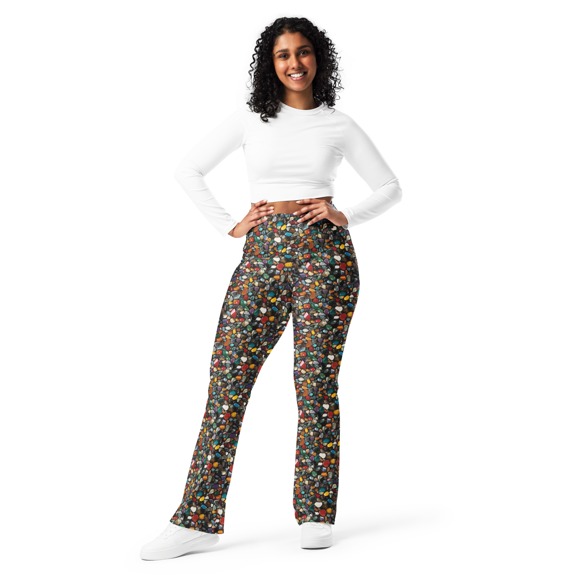 Gearbunch Colorful Rock Flare Leggings from Front