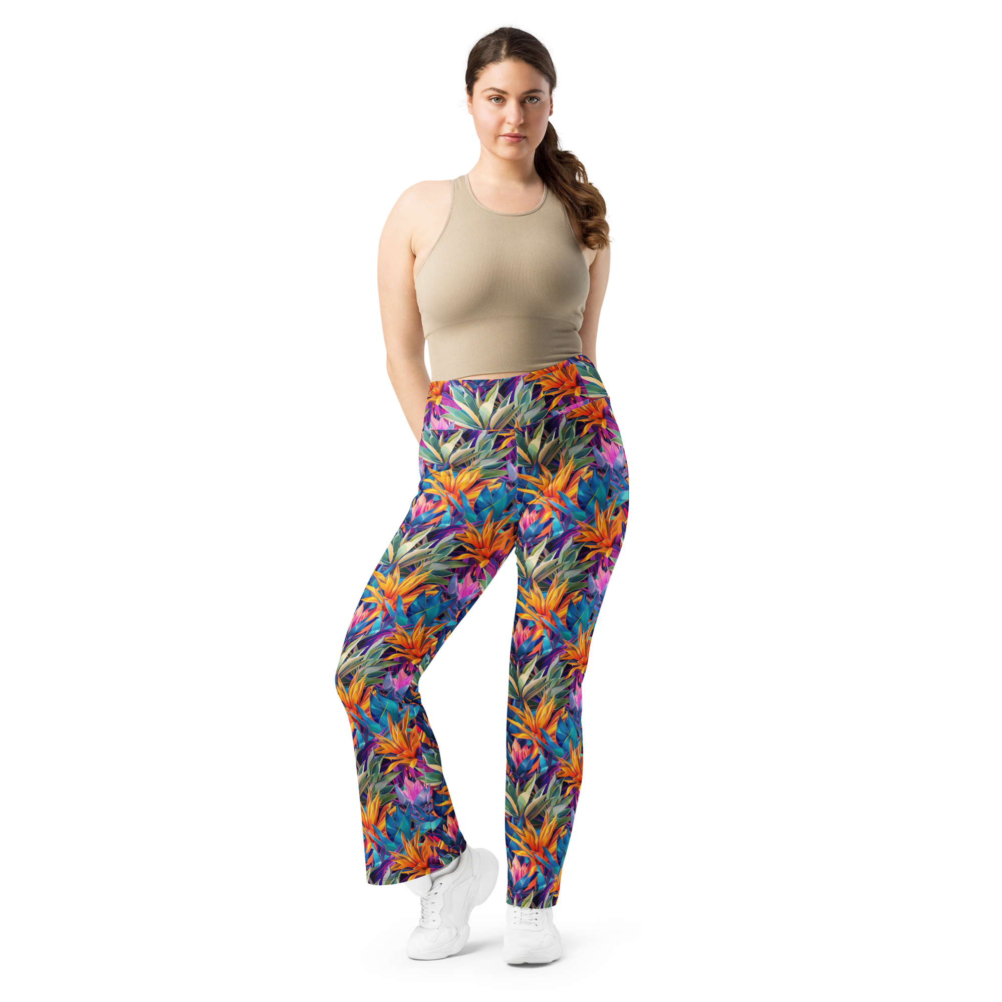 Desert Plant Flare Leggings Front View