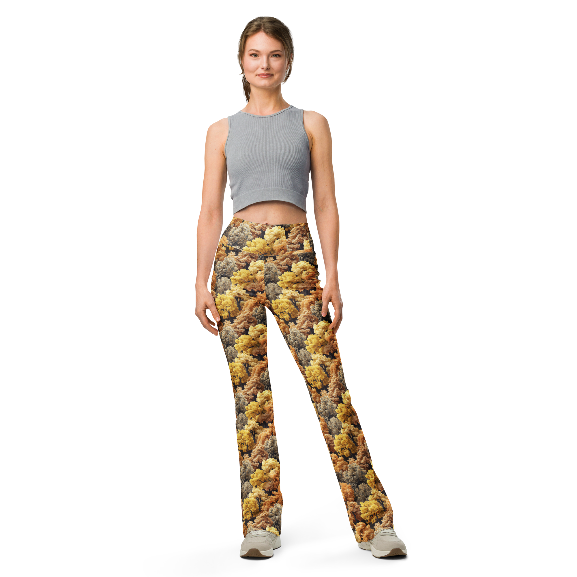 Autumn Forest Flare Leggings Front View