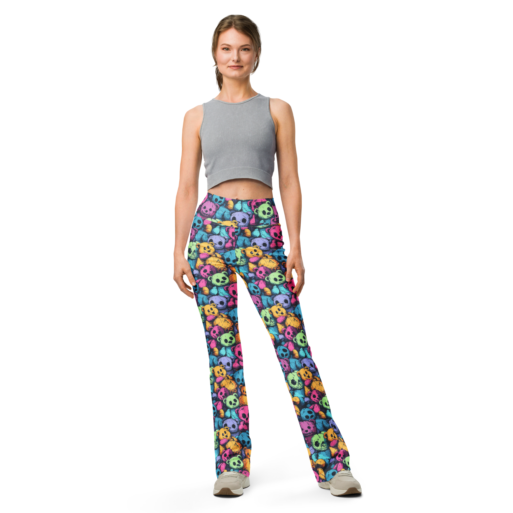 Vintage Teddy Flare Leggings Front View