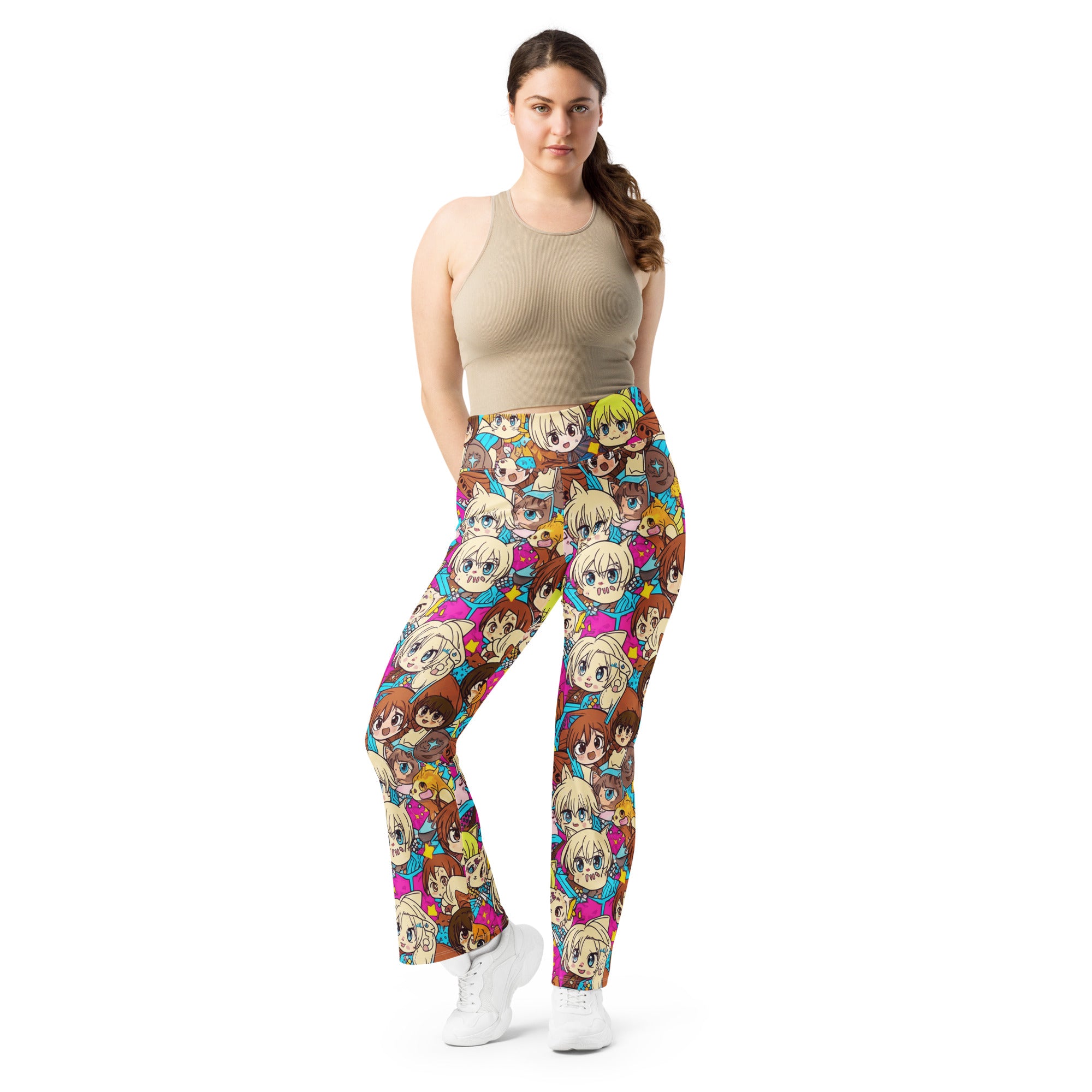 Anime Cat Cafe Flare Leggings | GearBunch