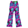 Bold and vibrant Anime Collage Cyberpunk Flare Leggings, all-over print design from GearBunch Flare Leggings