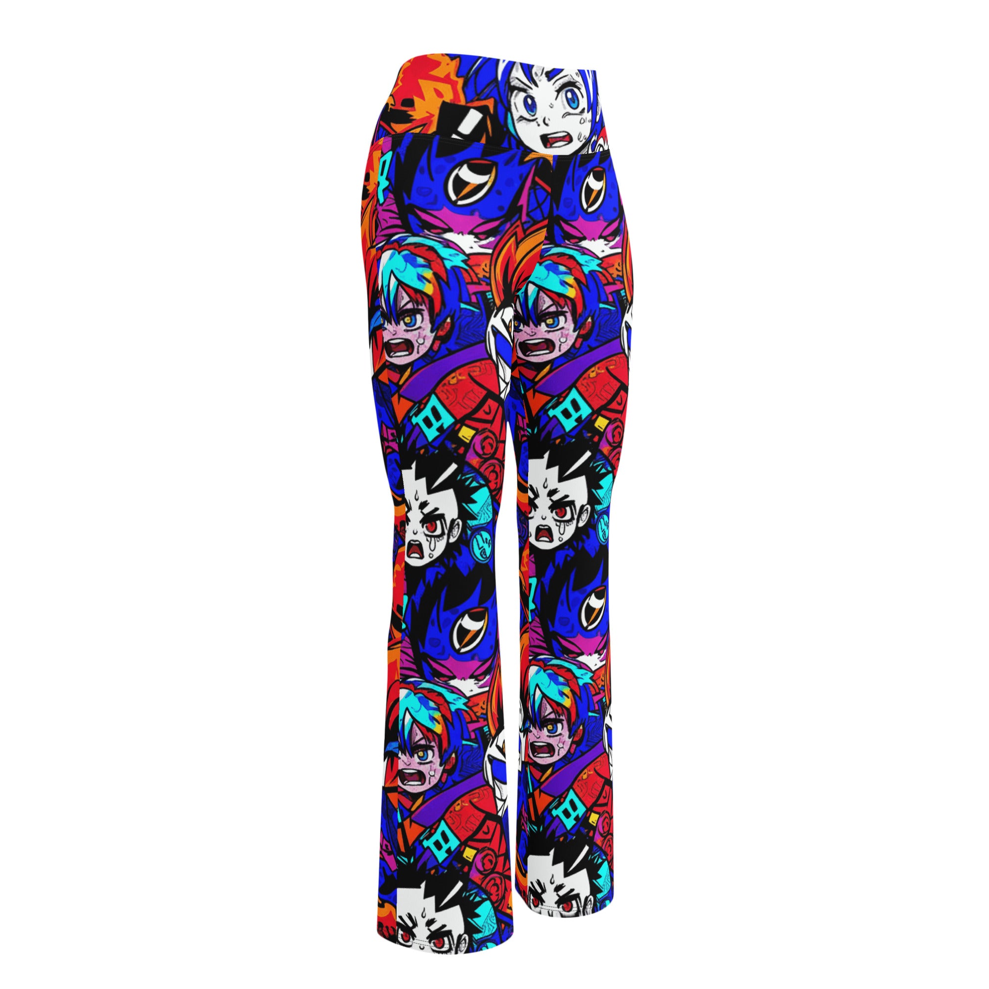Anime Collage Dark Shonen Flare Leggings | GearBunch