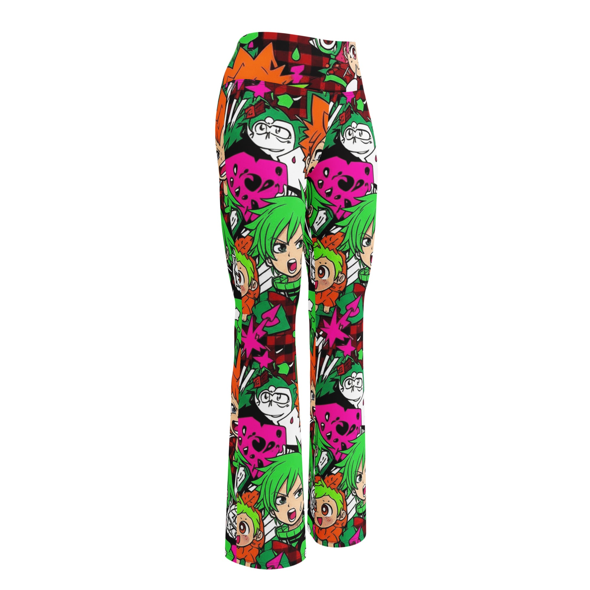 Anime Collage Flare Leggings | GearBunch