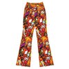 Anime Collage Fire Spirit Flare Leggings. High-energy anime-inspired design, GearBunch Flare Leggings.