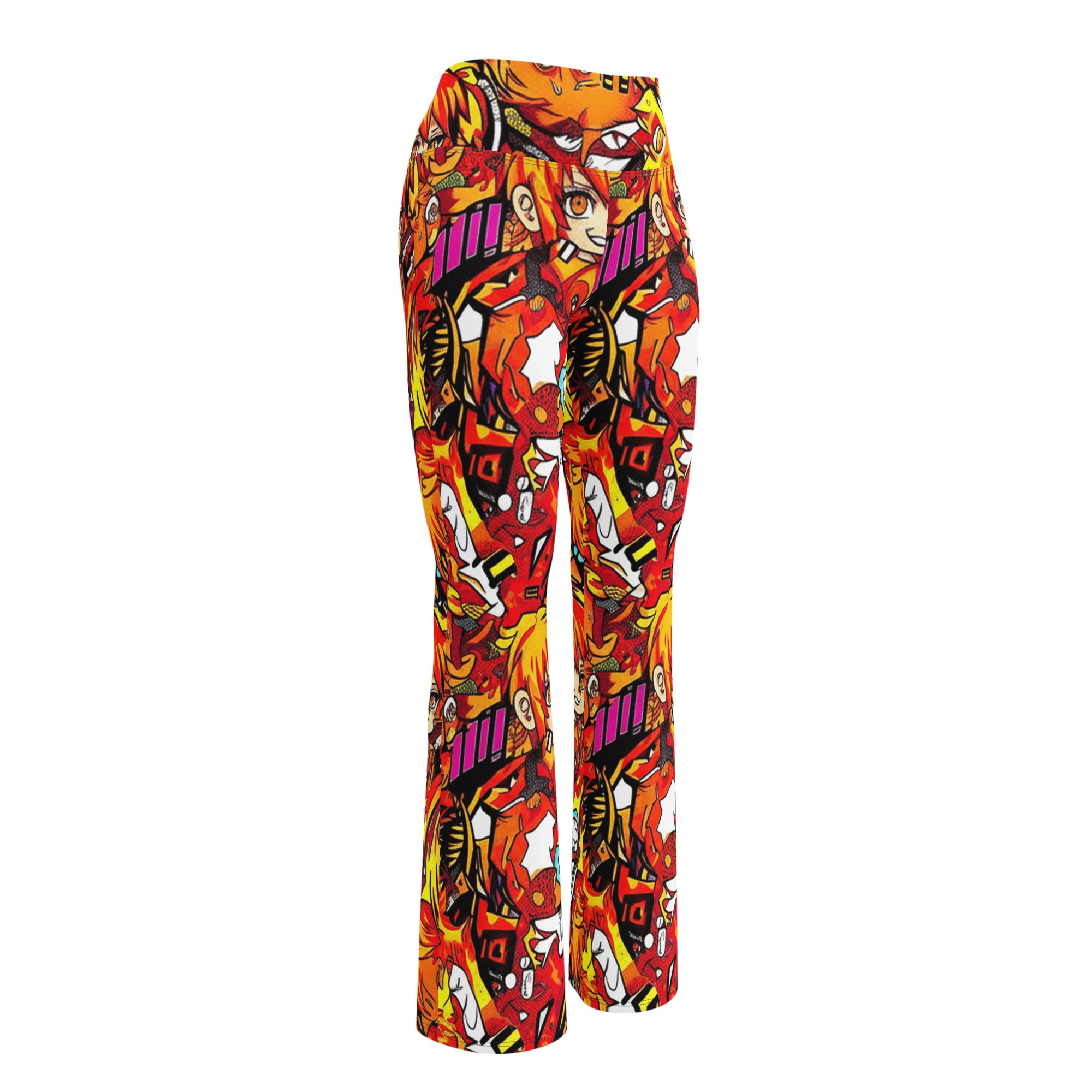Anime Collage Fire Spirit Flare Leggings | GearBunch