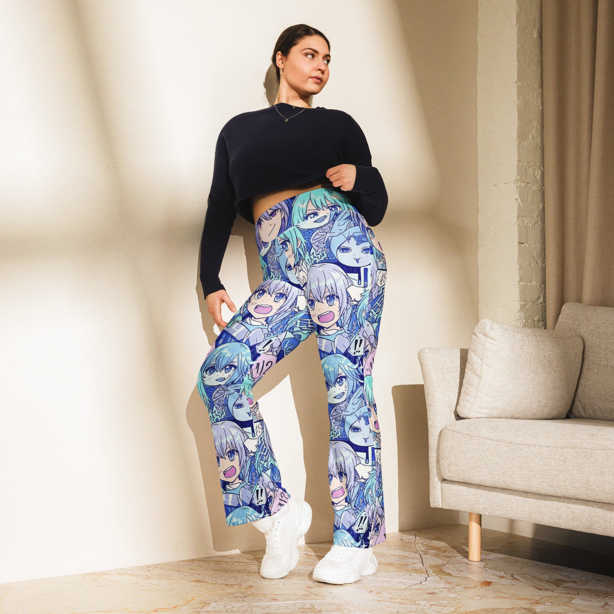 Anime Ice Kingdom Flare Leggings | GearBunch