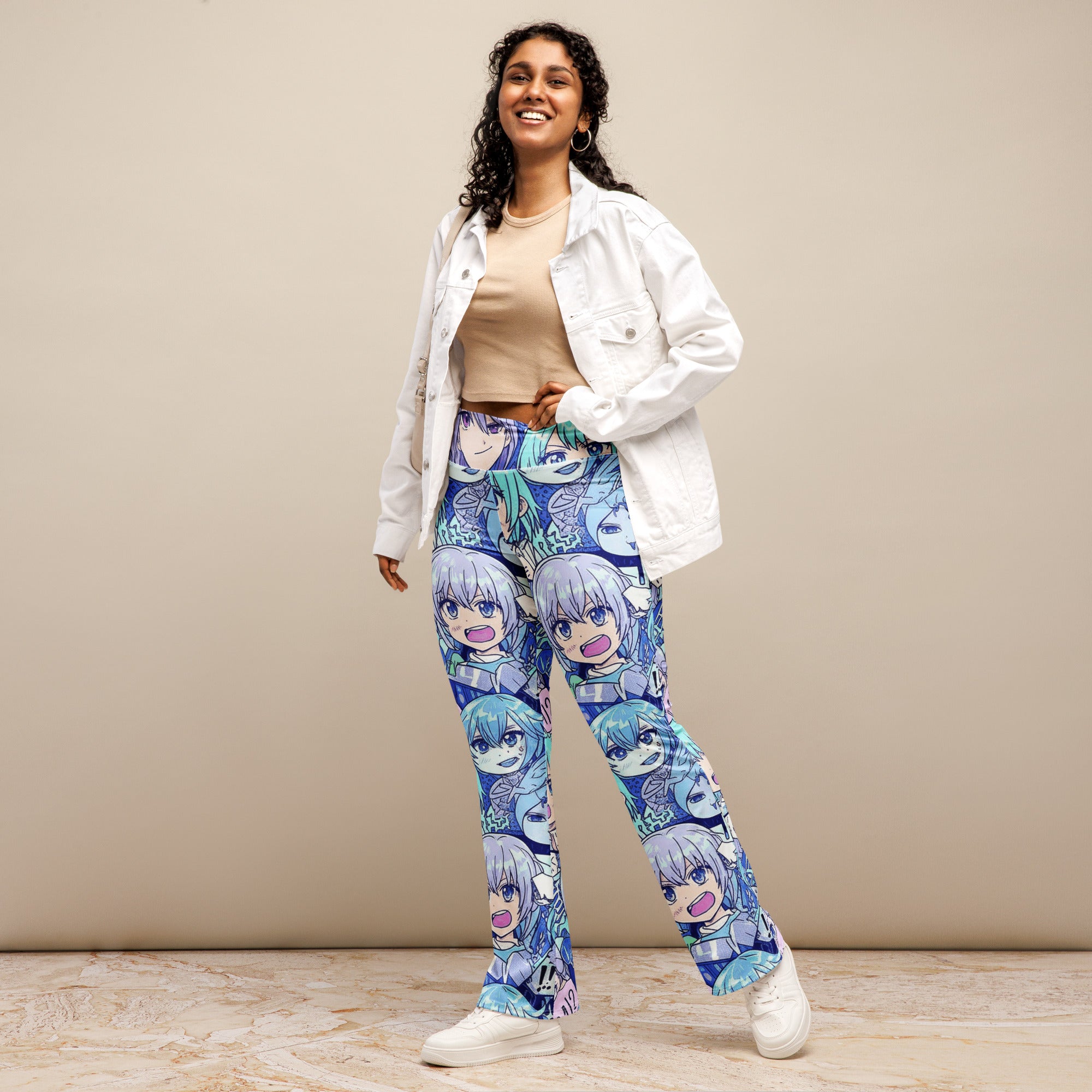 Anime Ice Kingdom Flare Leggings | GearBunch