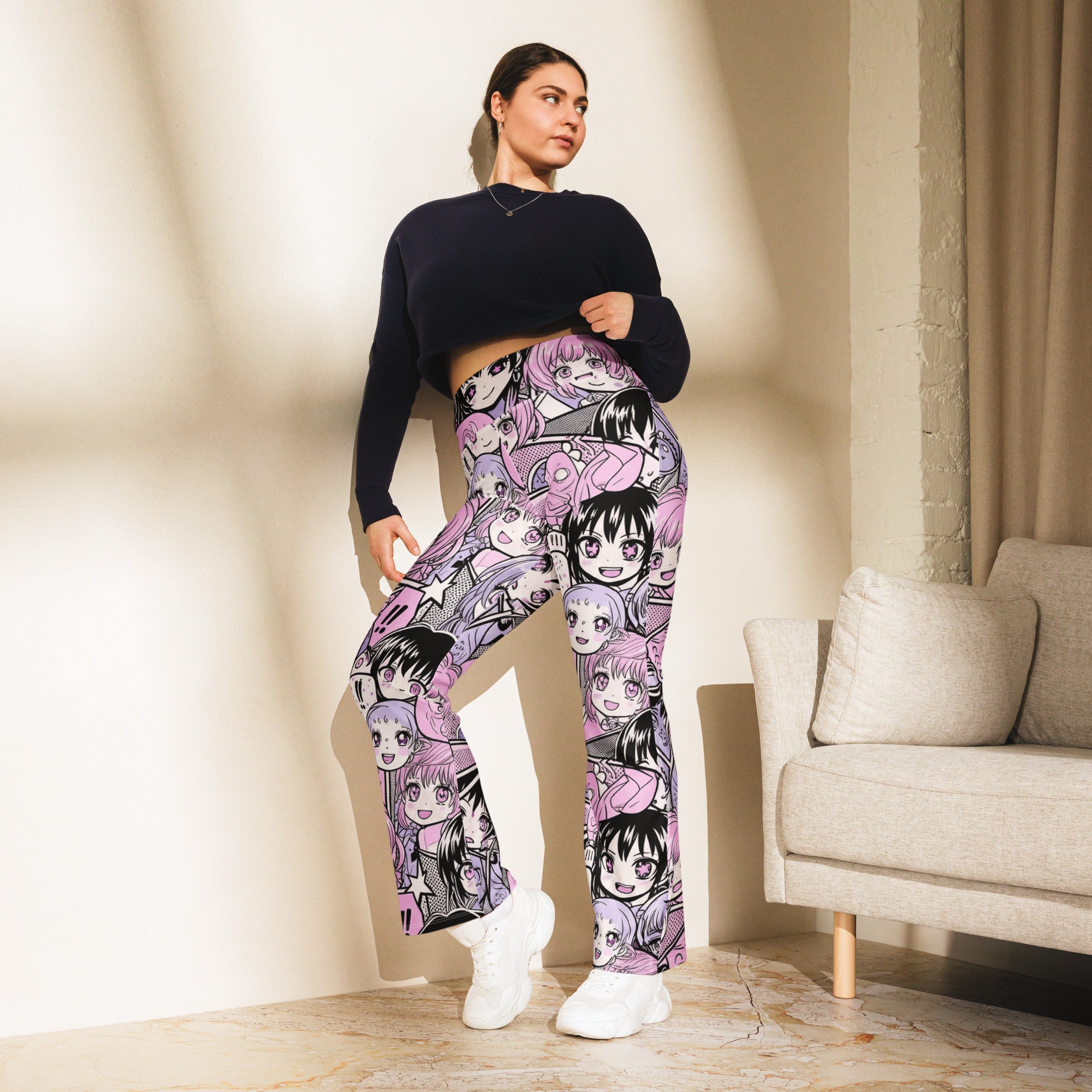 Anime Collage Kawaii Goth Flare Leggings | GearBunch