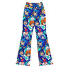 Ultra-bright anime manga collage on GearBunch Flare Leggings, featuring ocean wave theme and dynamic characters