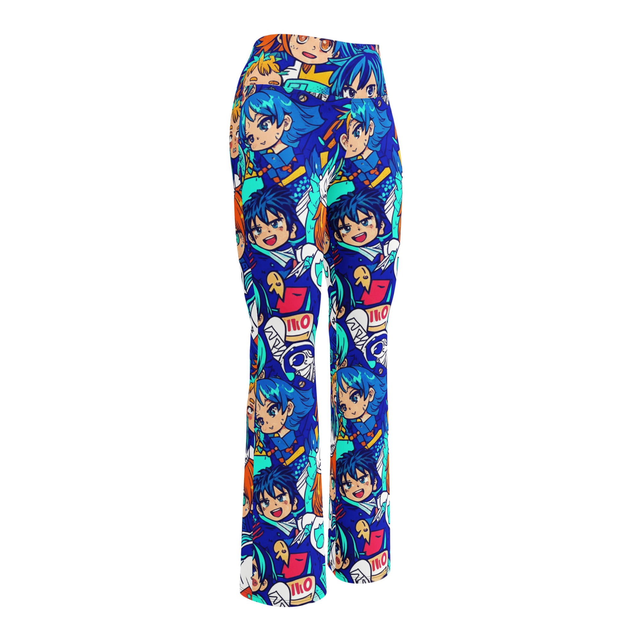 Anime Ocean Wave Flare Leggings | GearBunch