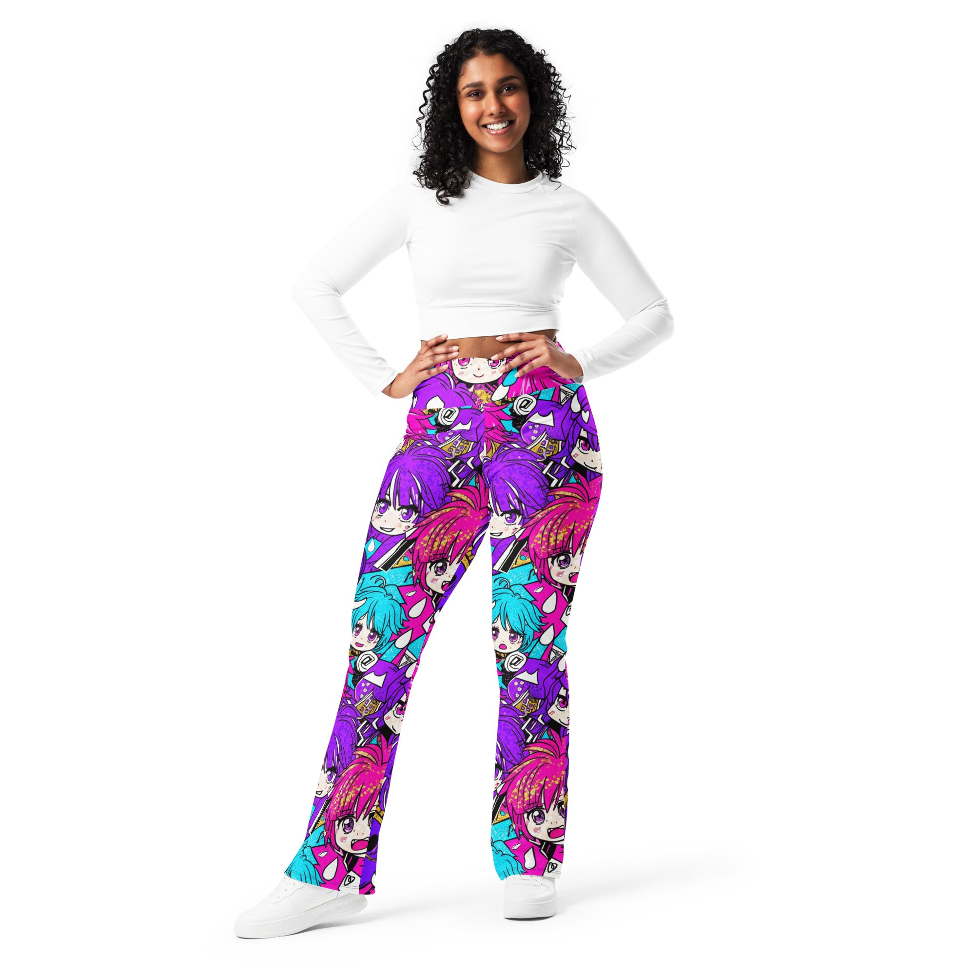 Anime Collage Pop Idol Flare Leggings | GearBunch