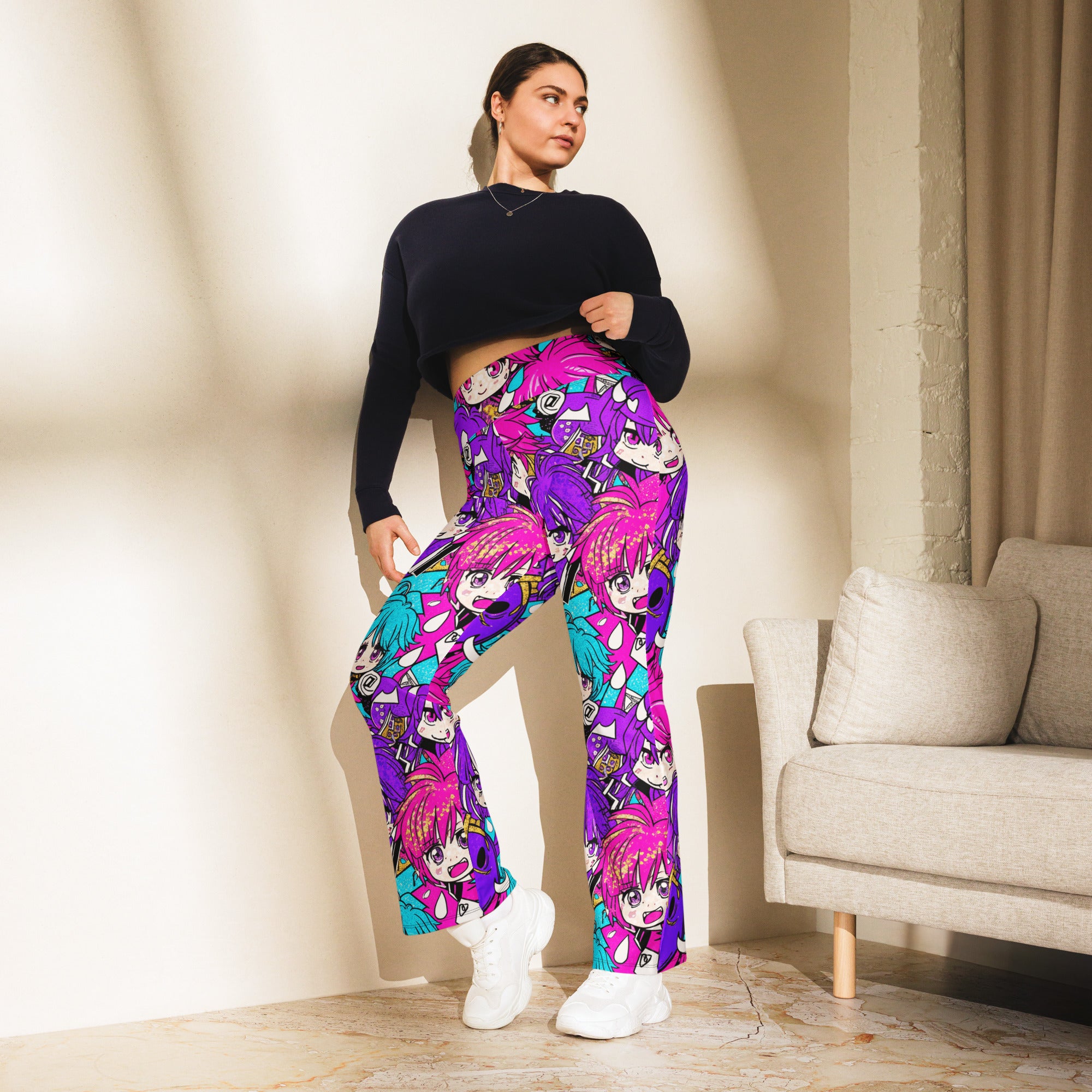 Anime Collage Pop Idol Flare Leggings | GearBunch