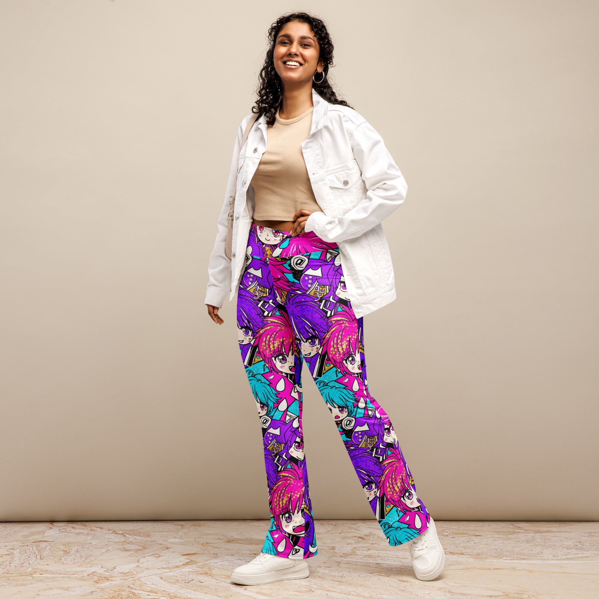 Anime Collage Pop Idol Flare Leggings | GearBunch
