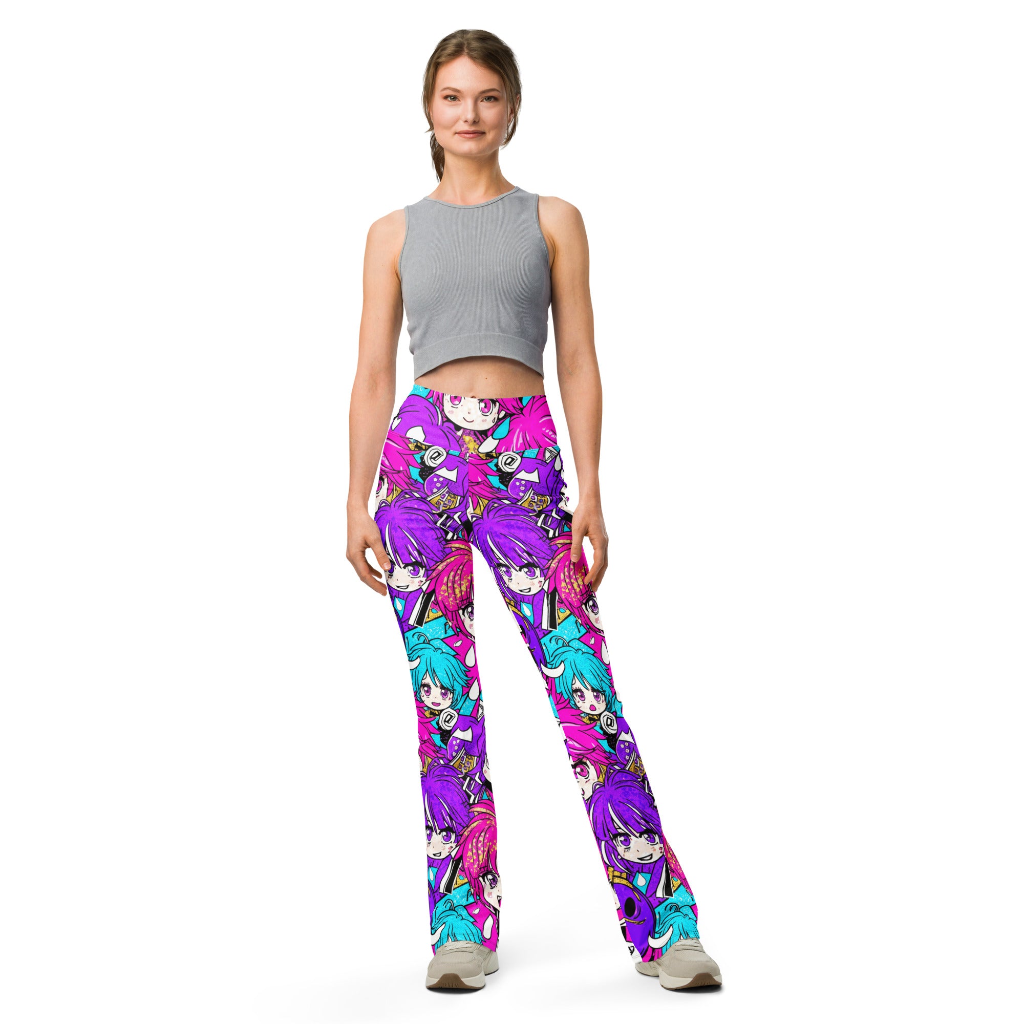 Anime Collage Pop Idol Flare Leggings | GearBunch