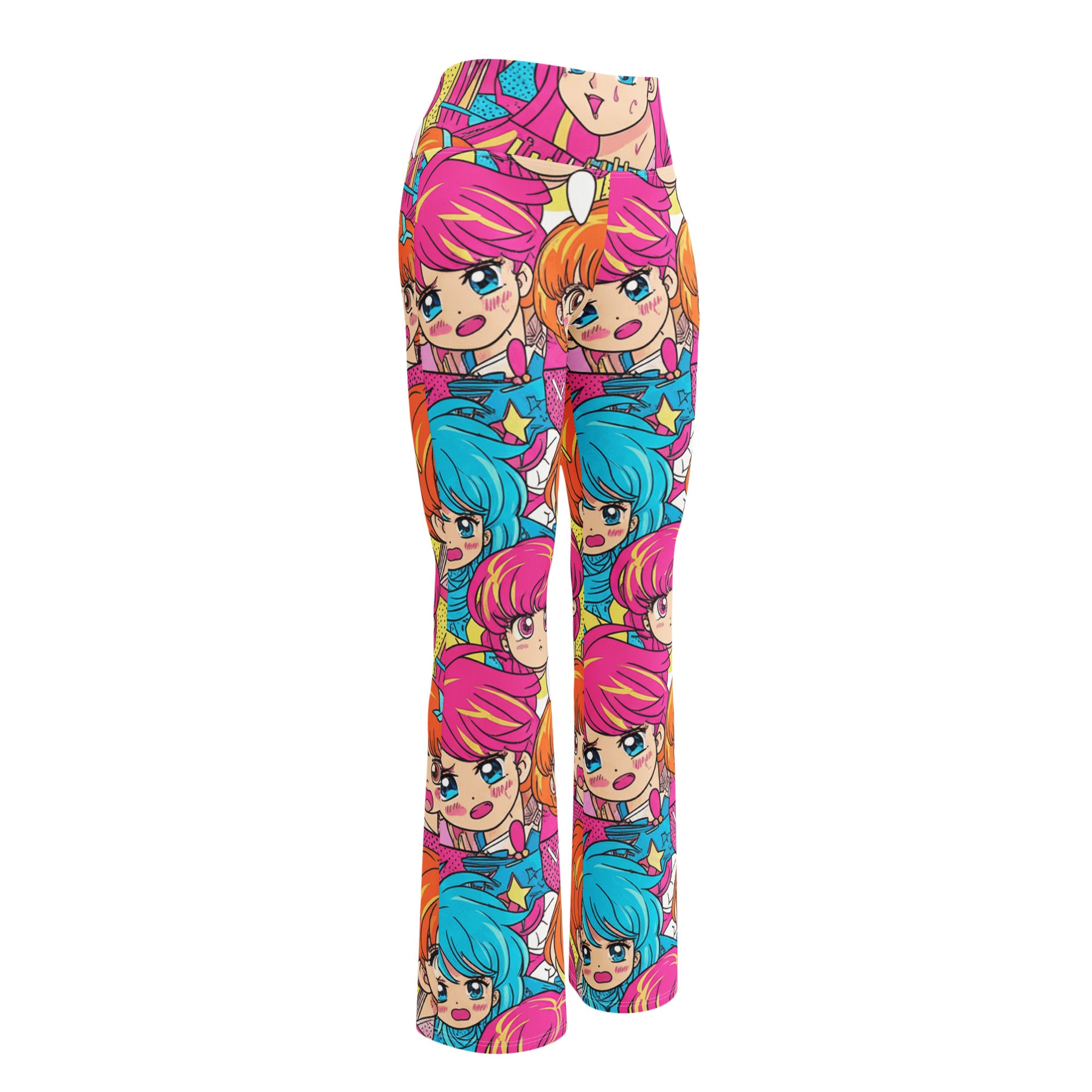 Anime Collage Retro Shojo Flare Leggings | GearBunch