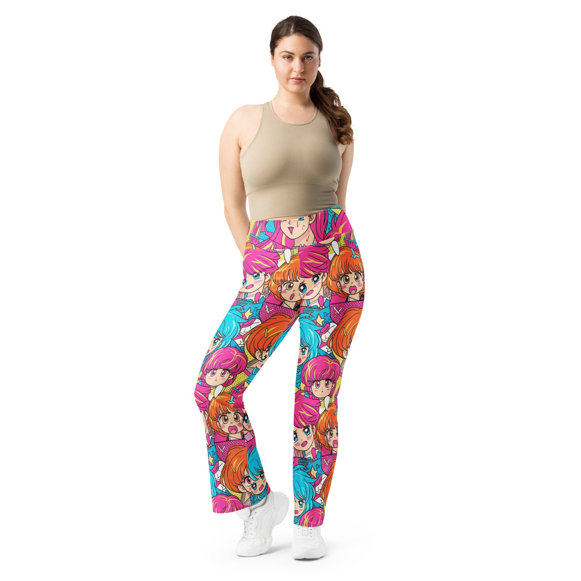 Anime Collage Retro Shojo Flare Leggings | GearBunch