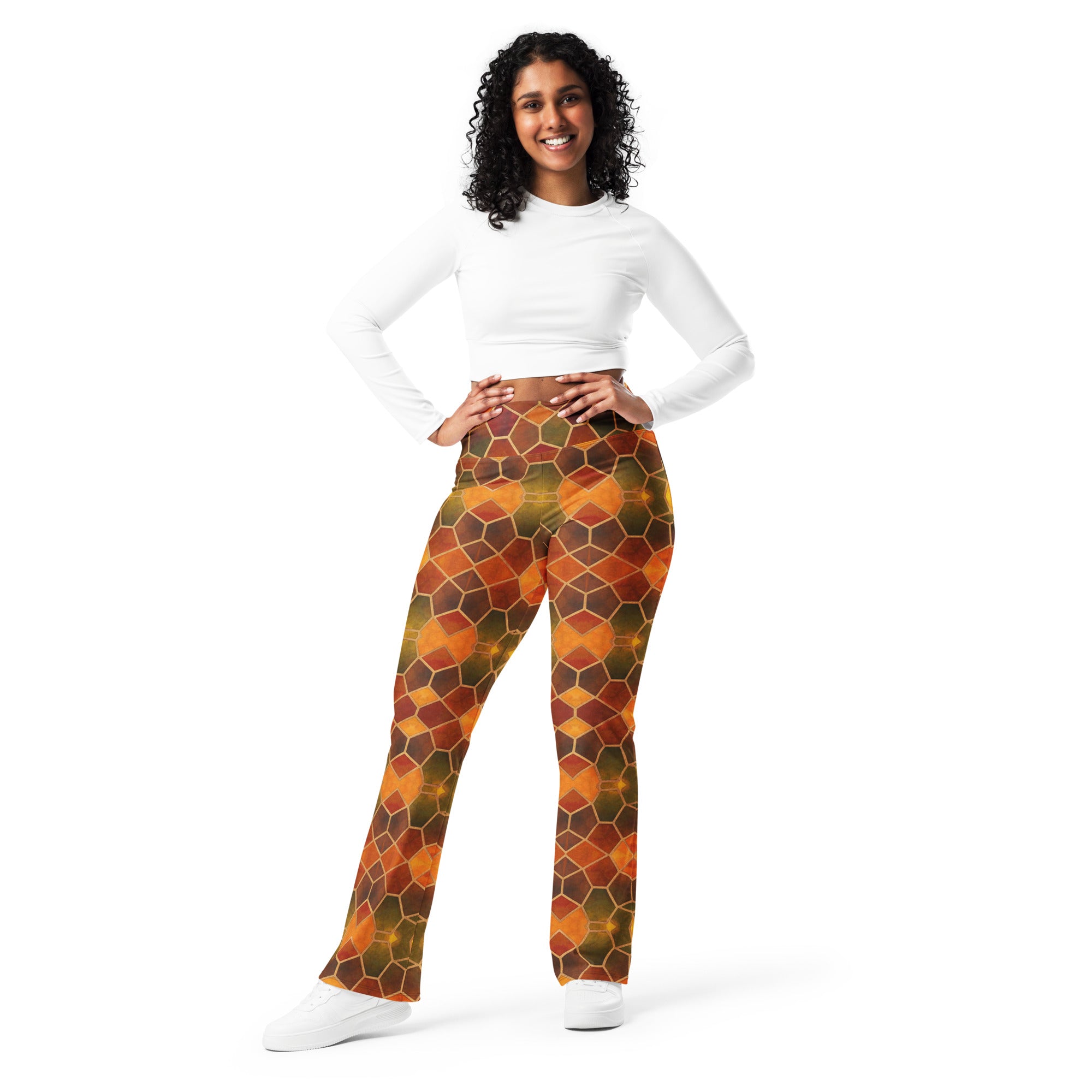 Arabic Autumn Spice Flare Leggings | GearBunch