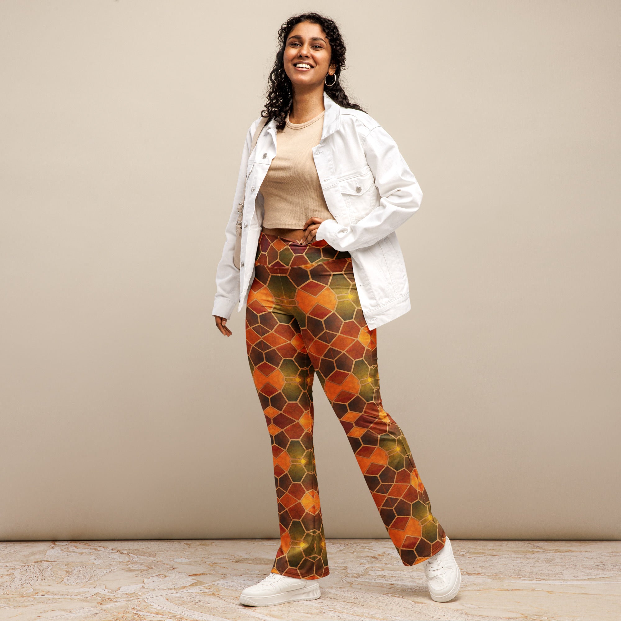 Arabic Autumn Spice Flare Leggings | GearBunch