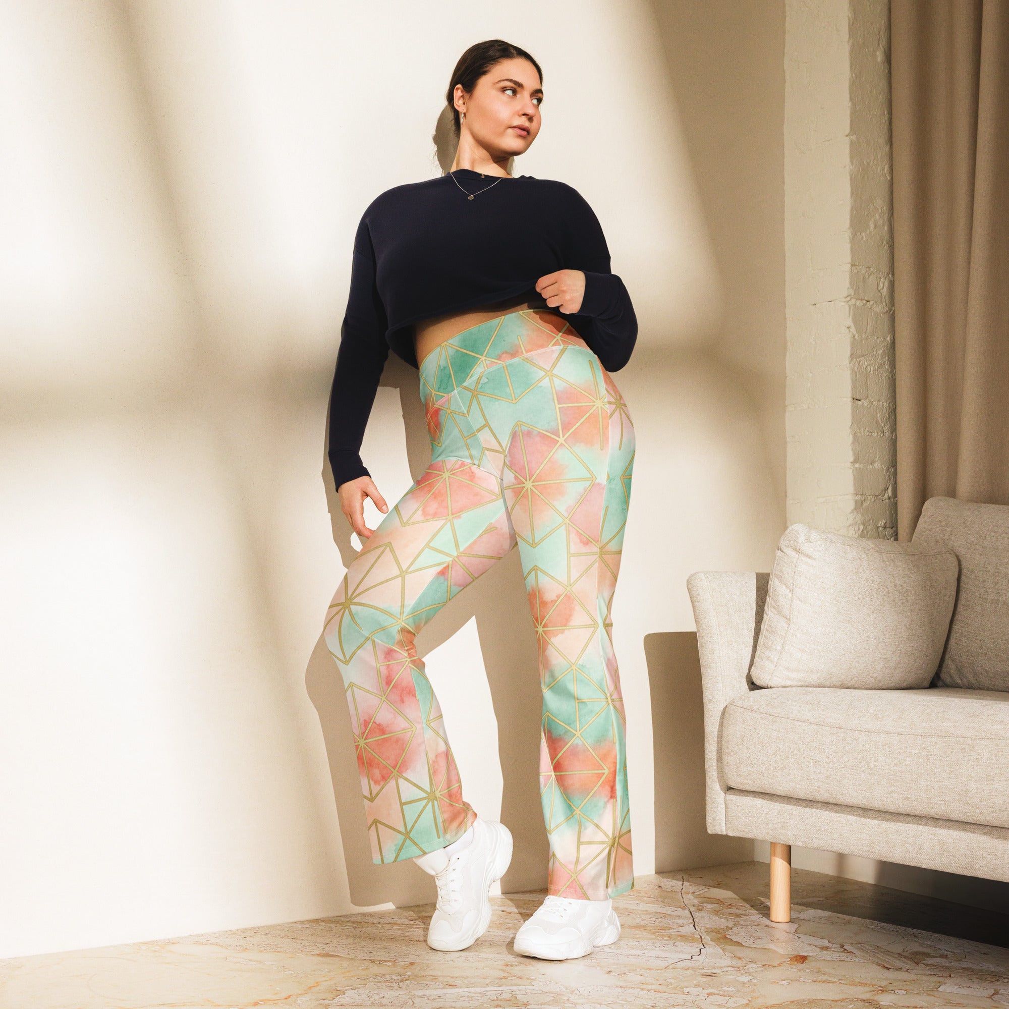 Arabic Coral Reef Flare Leggings | GearBunch