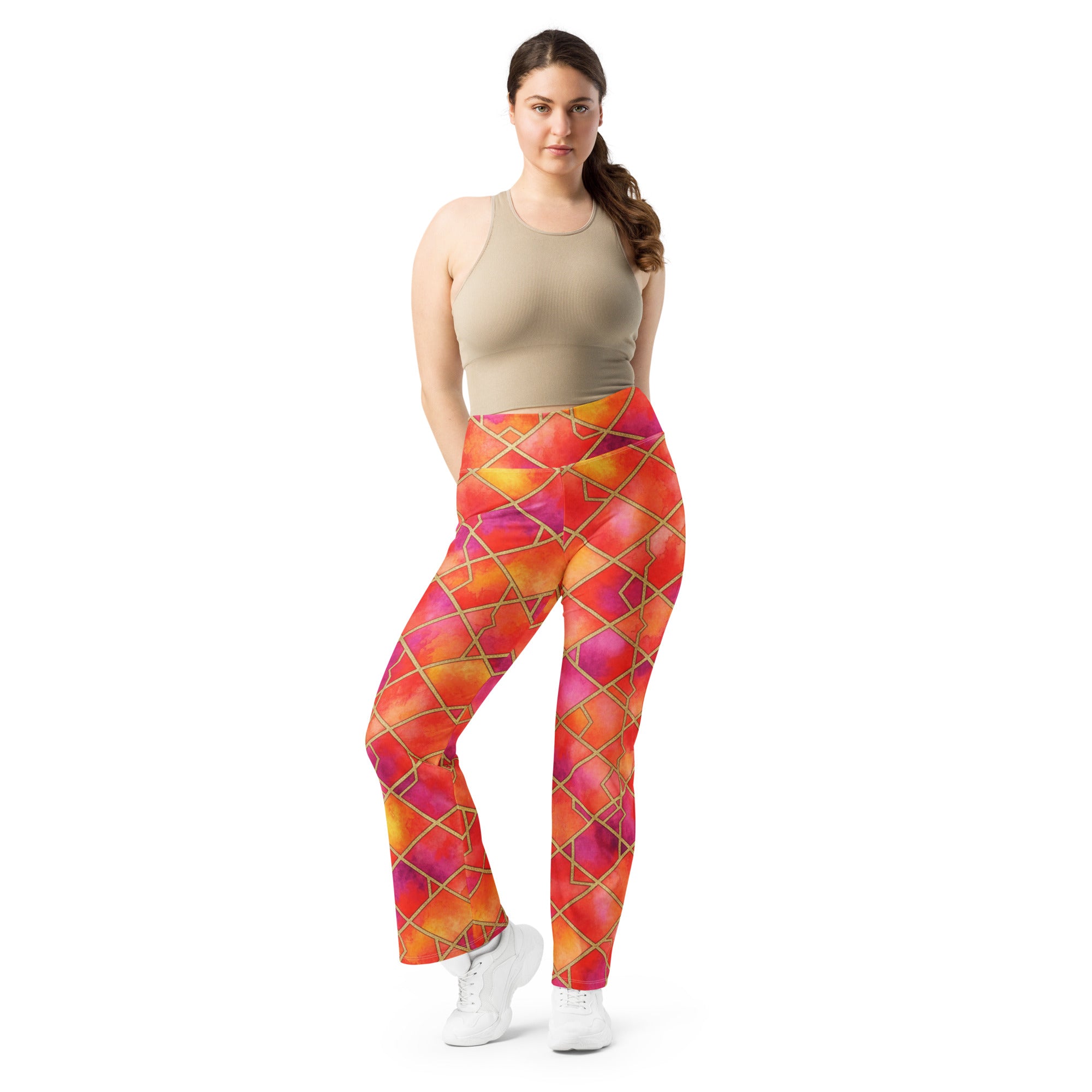 Arabic Fire Opal Flare Leggings | GearBunch
