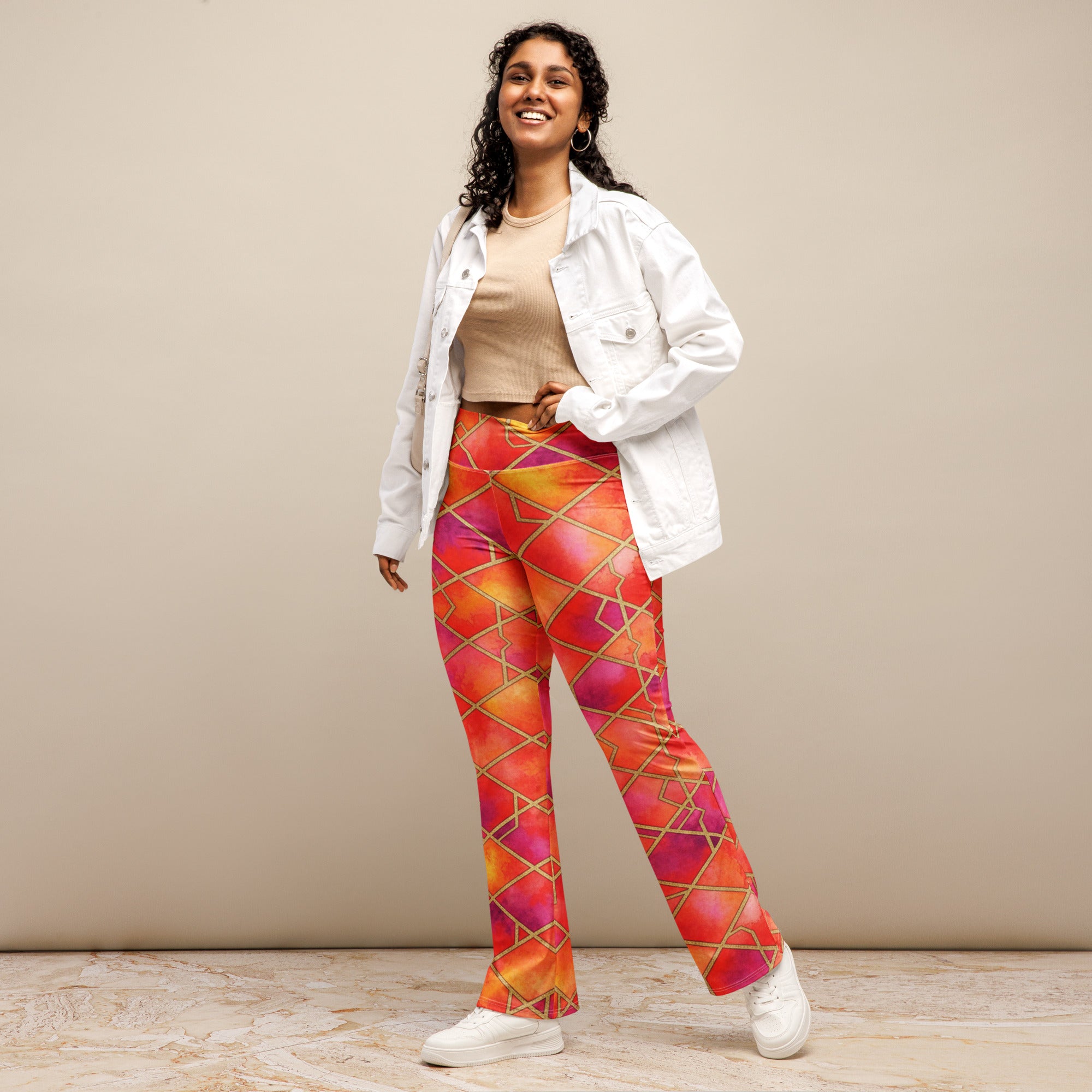 Arabic Fire Opal Flare Leggings | GearBunch