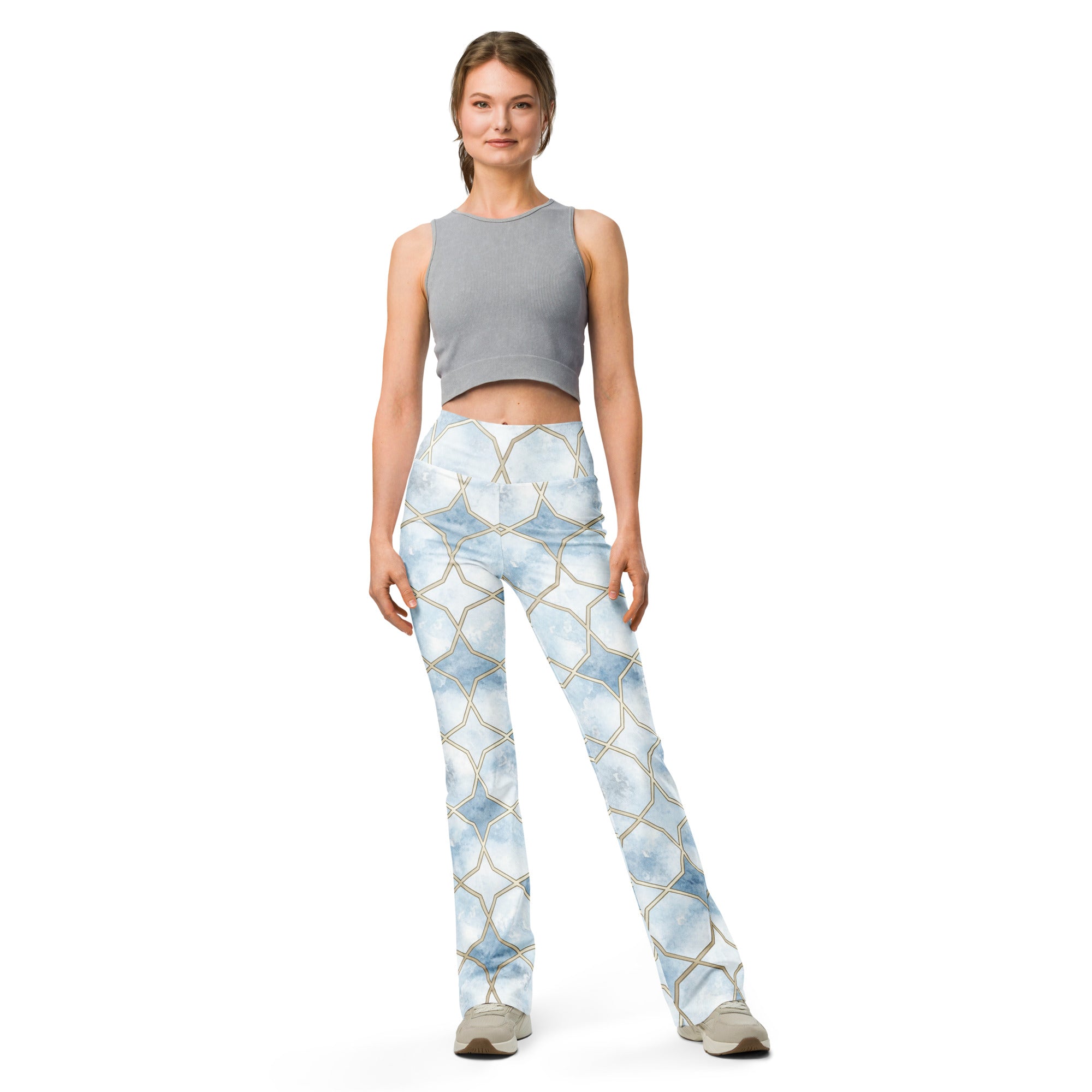 Arabic Ice Crystal Flare Leggings | GearBunch