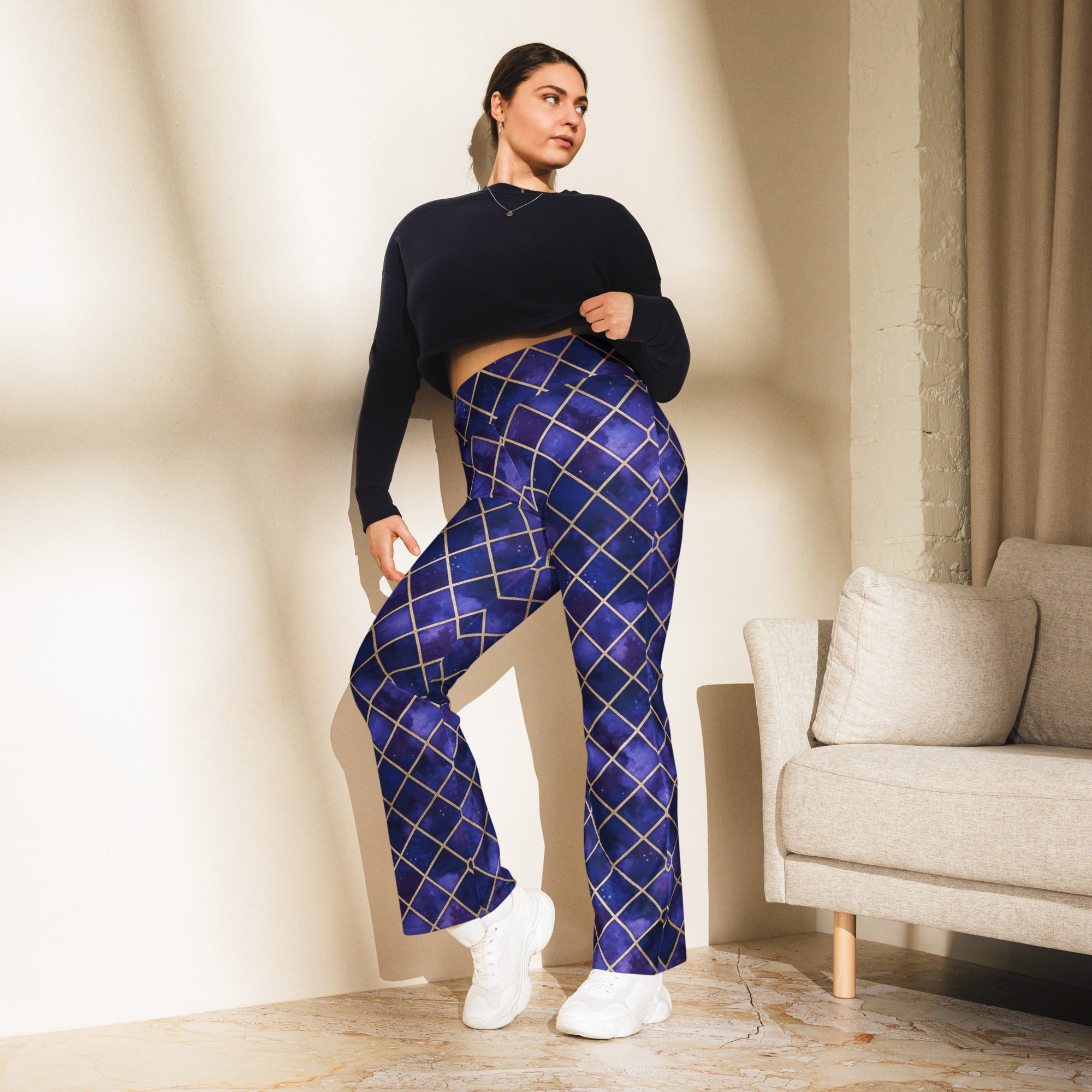 Midnight Galaxy Flare Leggings | GearBunch