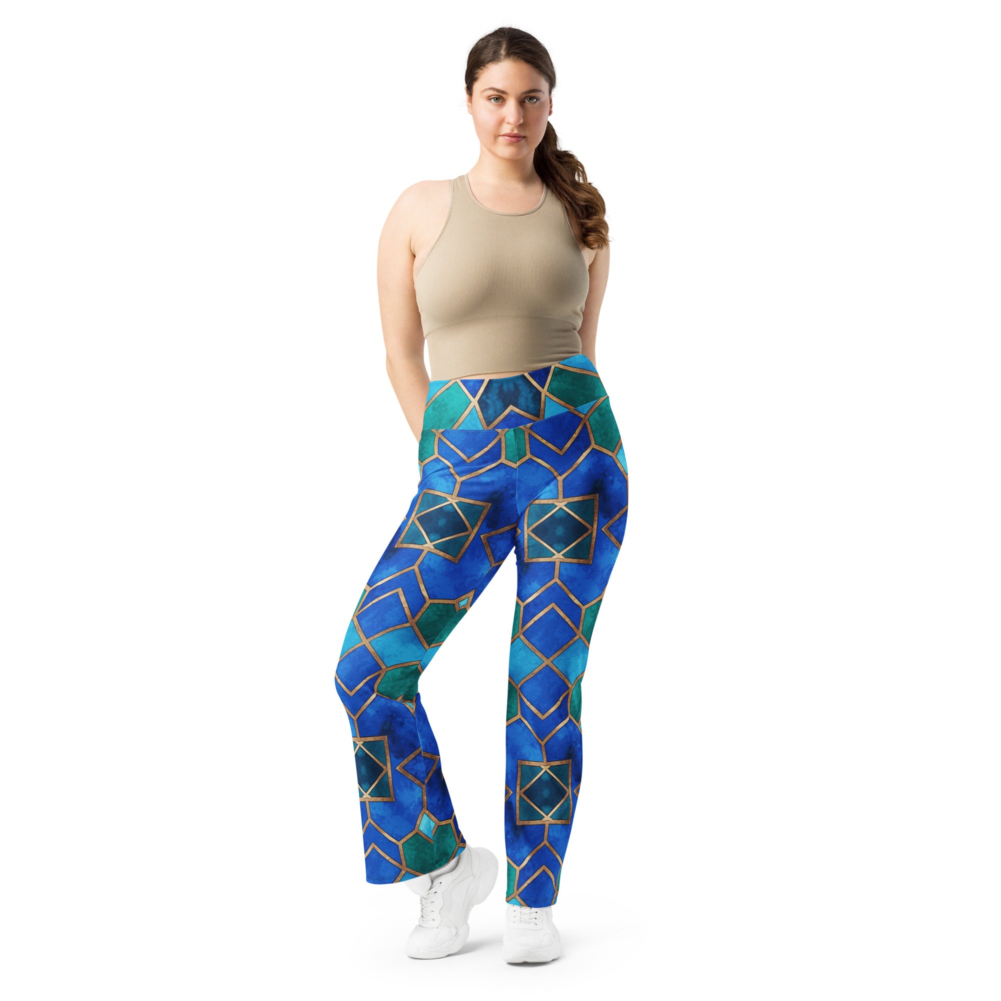 Arabic Sapphire Bronze Flare Leggings | GearBunch
