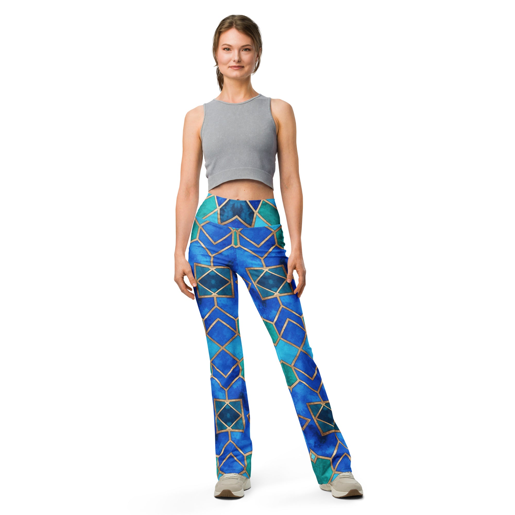 Arabic Sapphire Bronze Flare Leggings | GearBunch