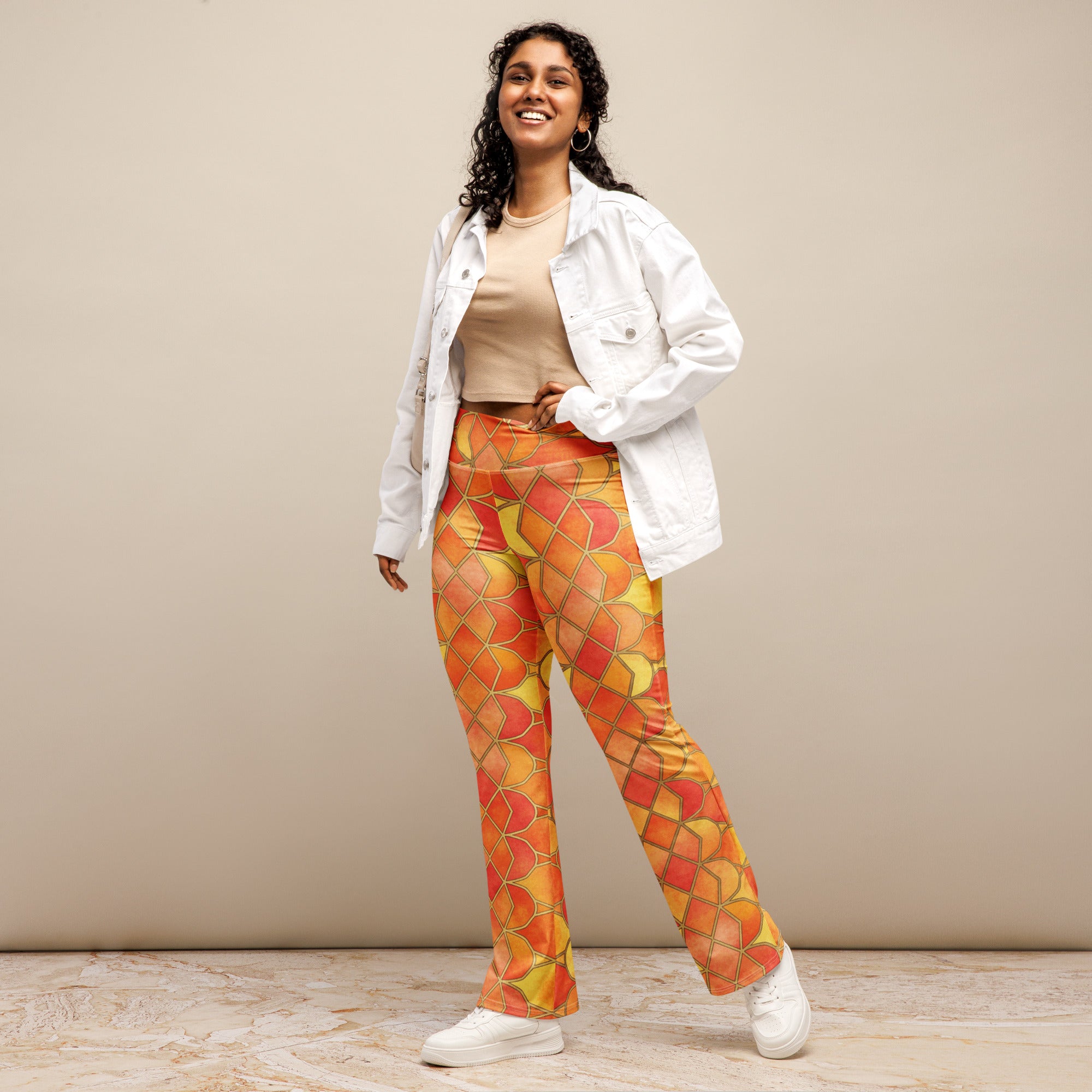 Arabic Sunset Blaze Flare Leggings | GearBunch