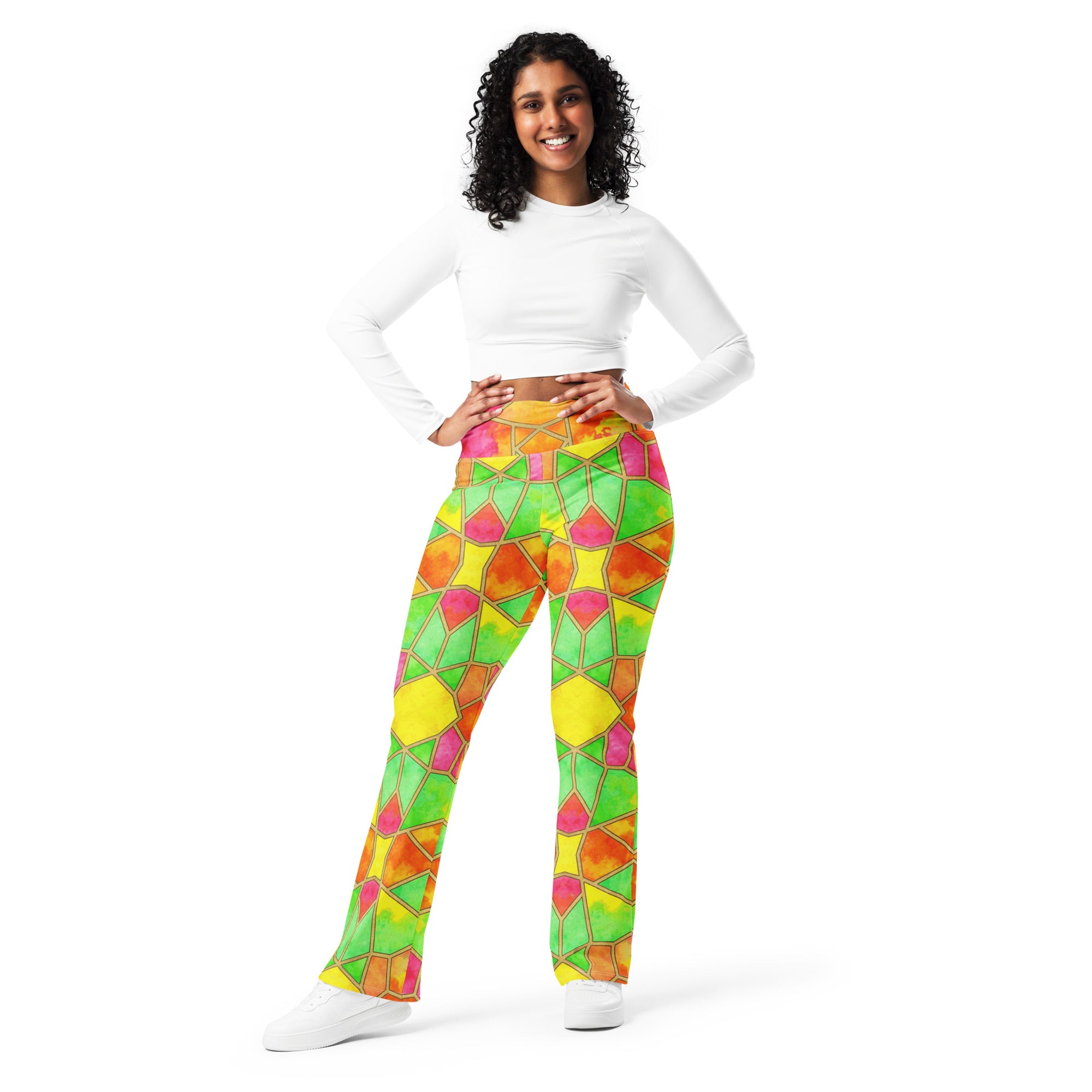 Arabic Tropical Punch Flare Leggings | GearBunch