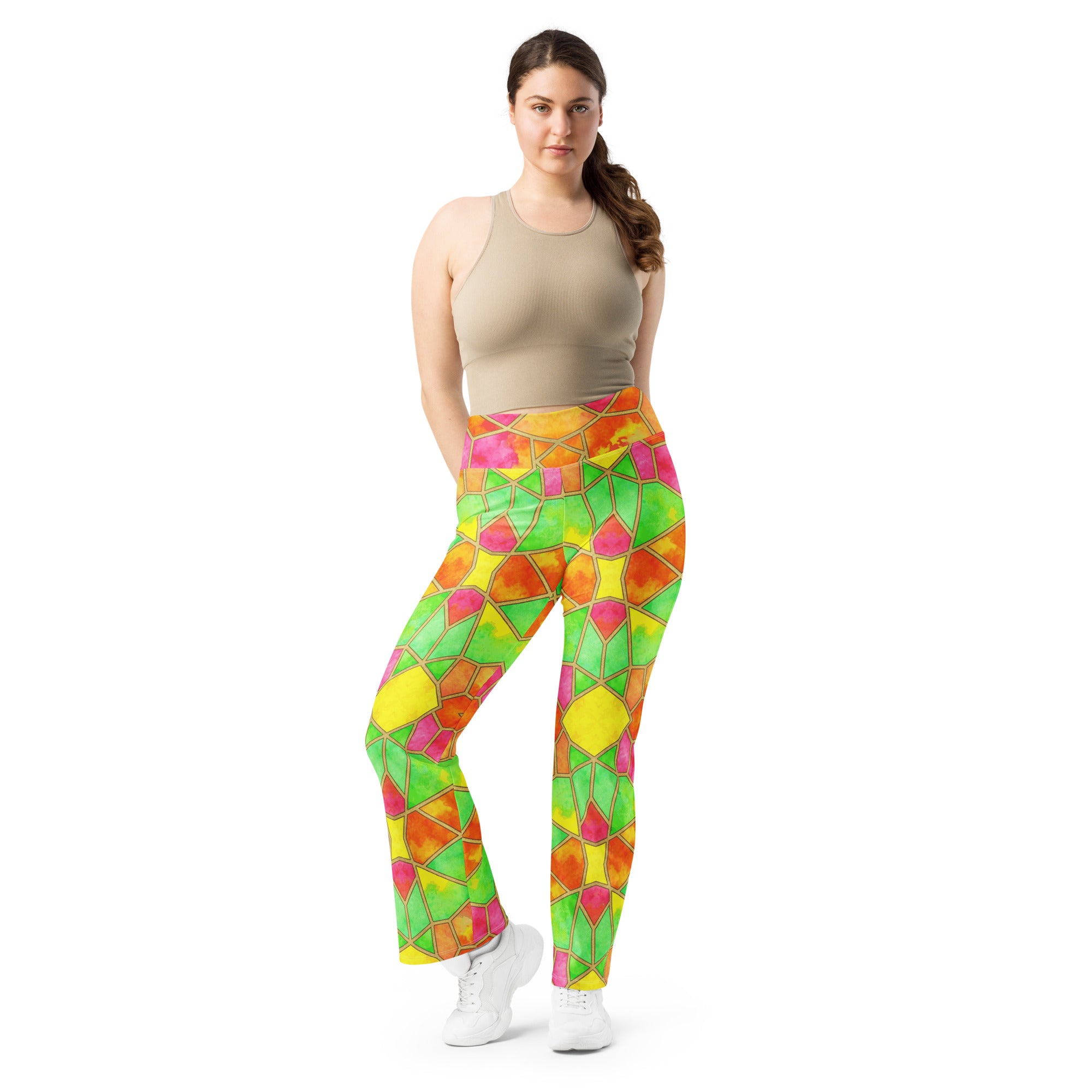 Arabic Tropical Punch Flare Leggings | GearBunch