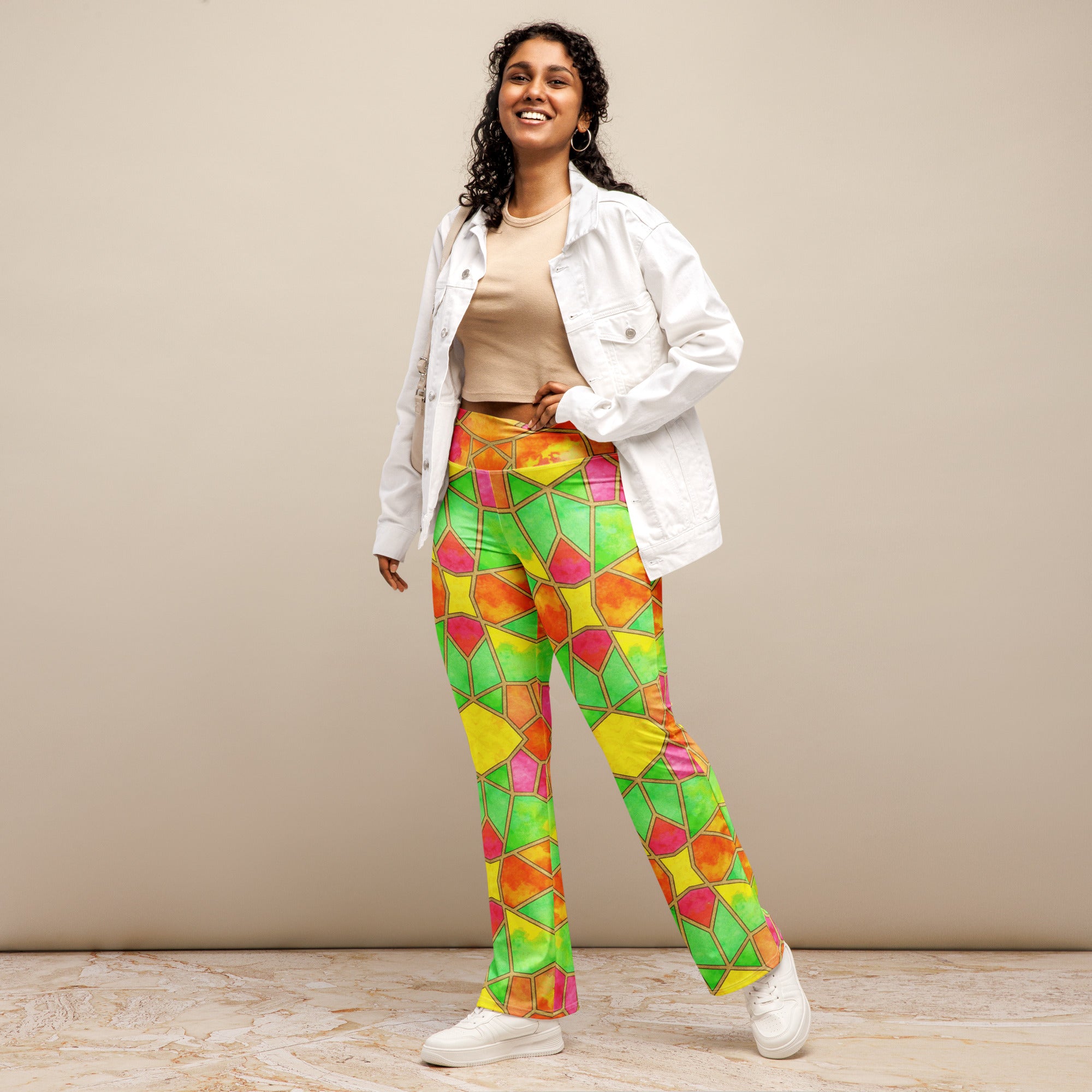 Arabic Tropical Punch Flare Leggings | GearBunch