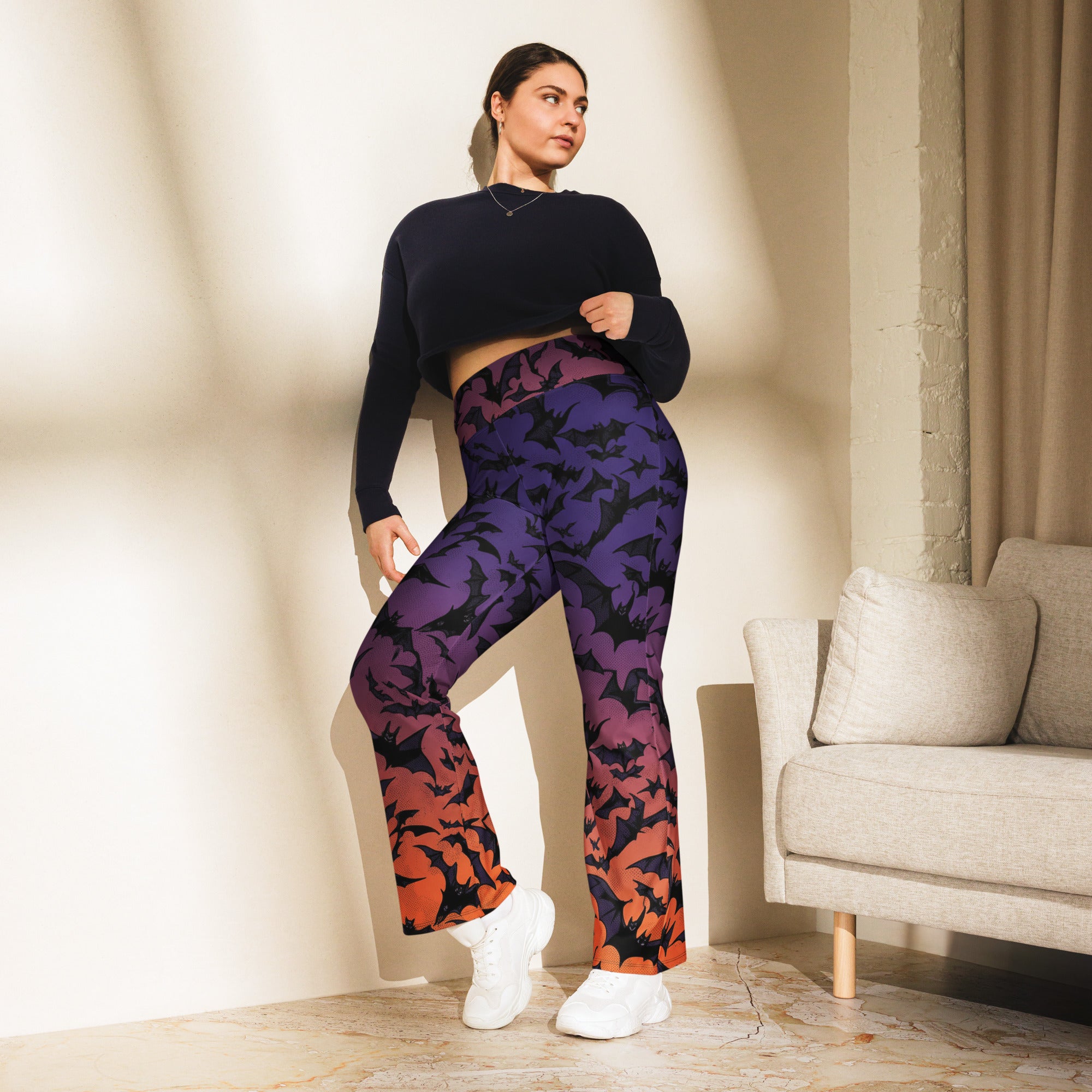 Bat Swarm Twilight Flare Leggings | GearBunch
