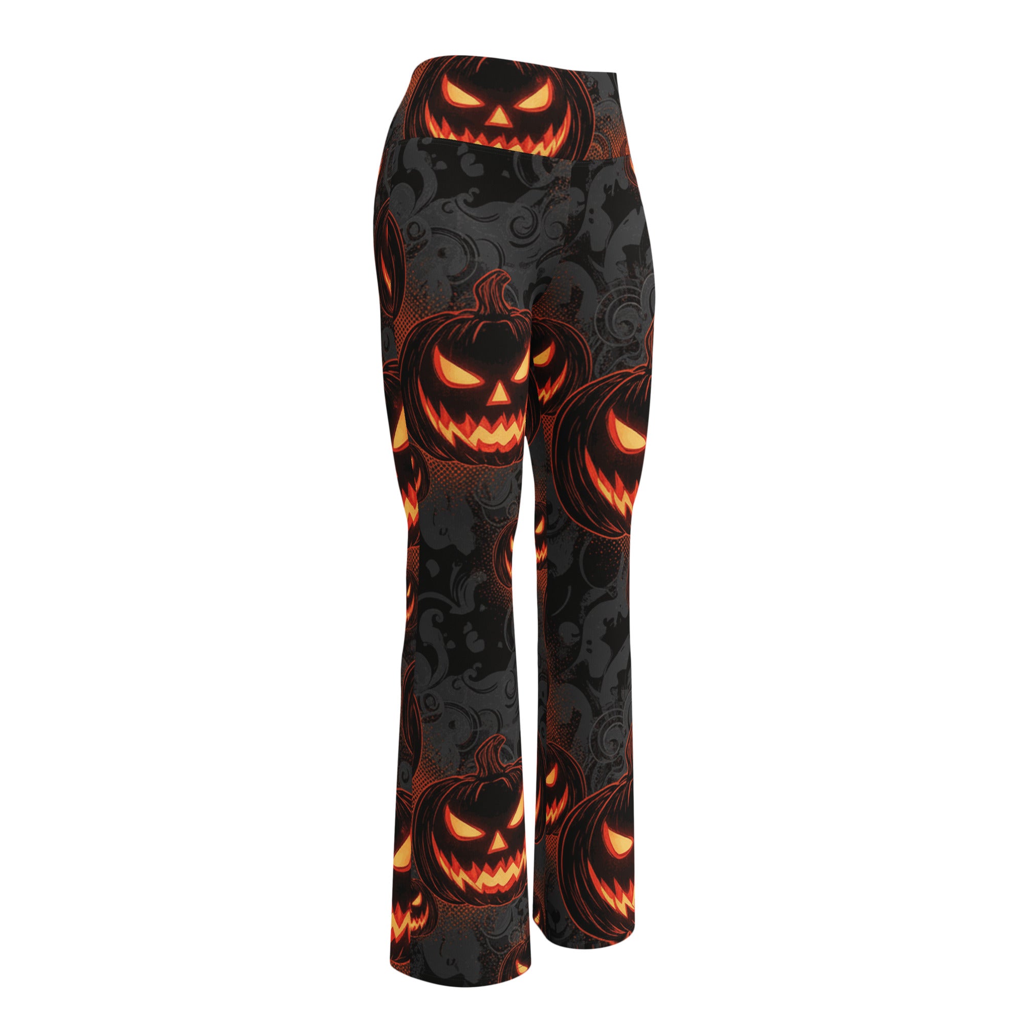 Carved Jack-o-Lantern Glow Flare Leggings | GearBunch