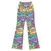 Up-close view of Comic Pop Candy Pastel Flare Leggings from GearBunch. Features vibrant, energetic comic-inspired design.