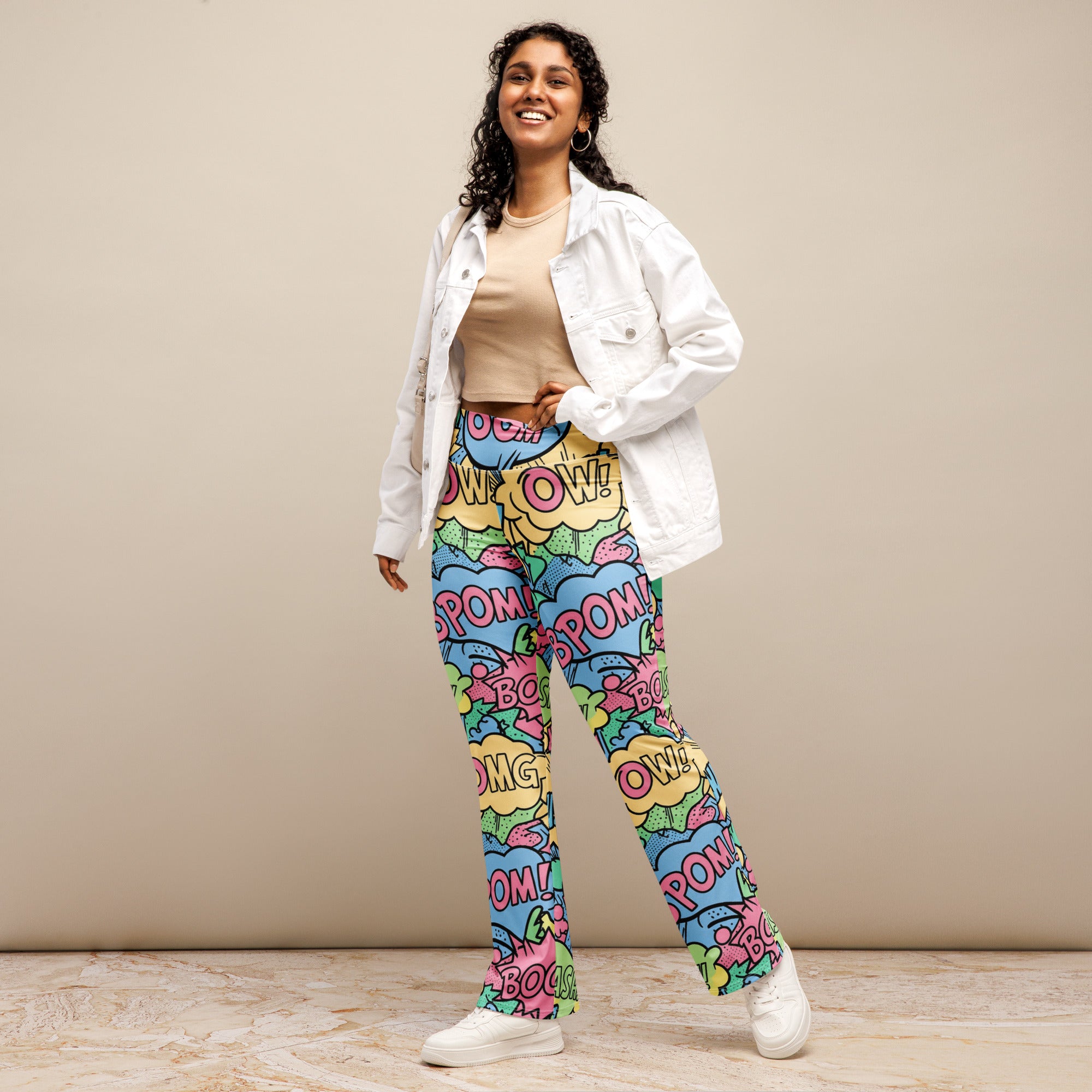 Comic Pop Candy Pastel Flare Leggings | GearBunch