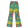 Vibrant Comic Pop Tropical Flare Leggings from GearBunch with neon comic bubble patterns and sound effects.