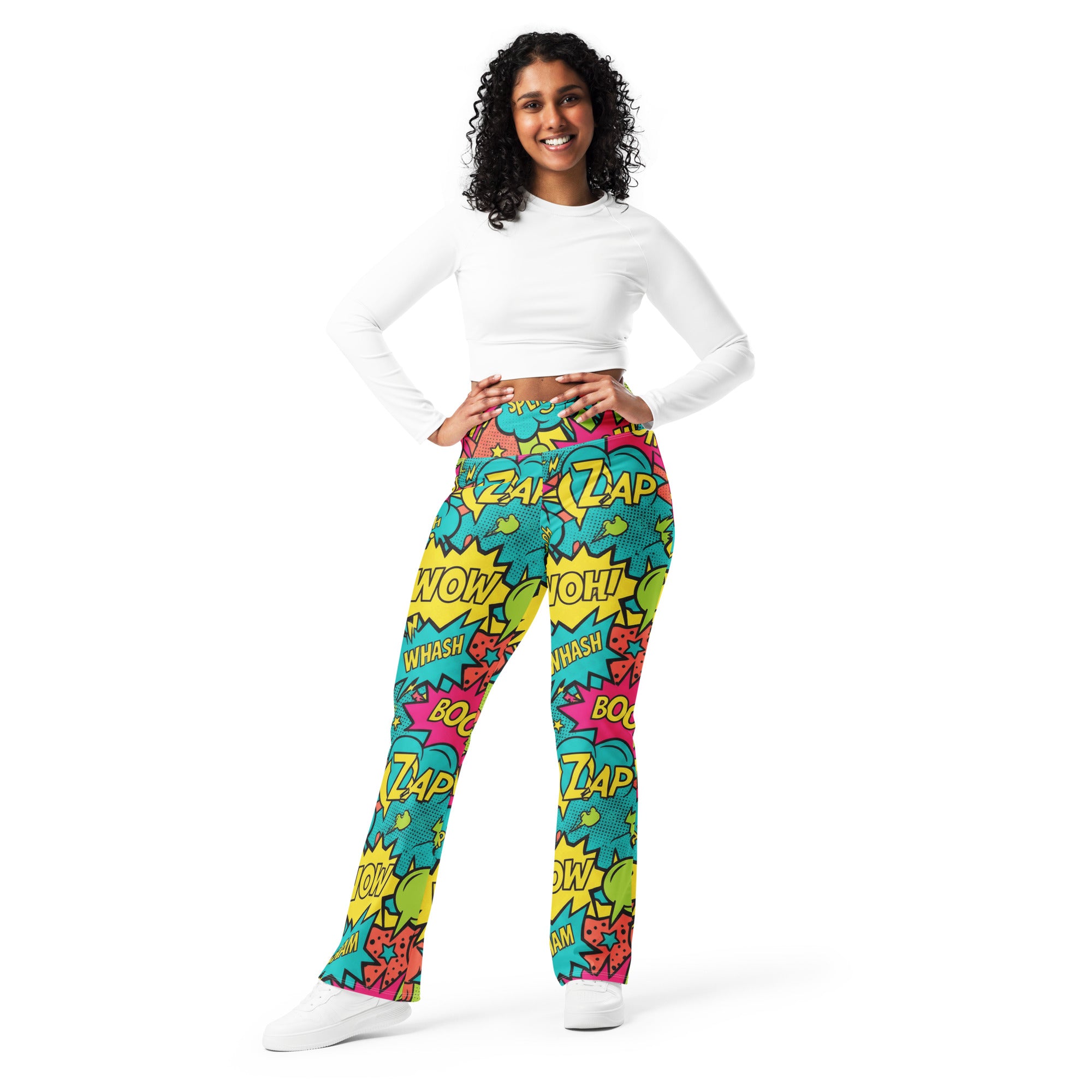 Comic Pop Tropical Flare Leggings | GearBunch