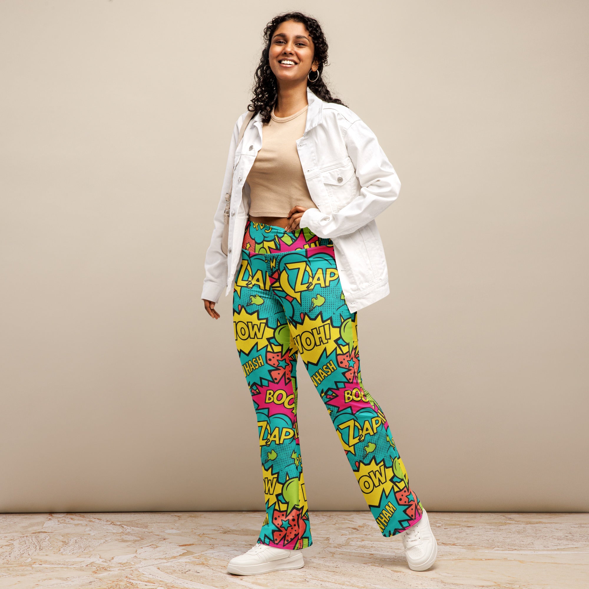 Comic Pop Tropical Flare Leggings | GearBunch