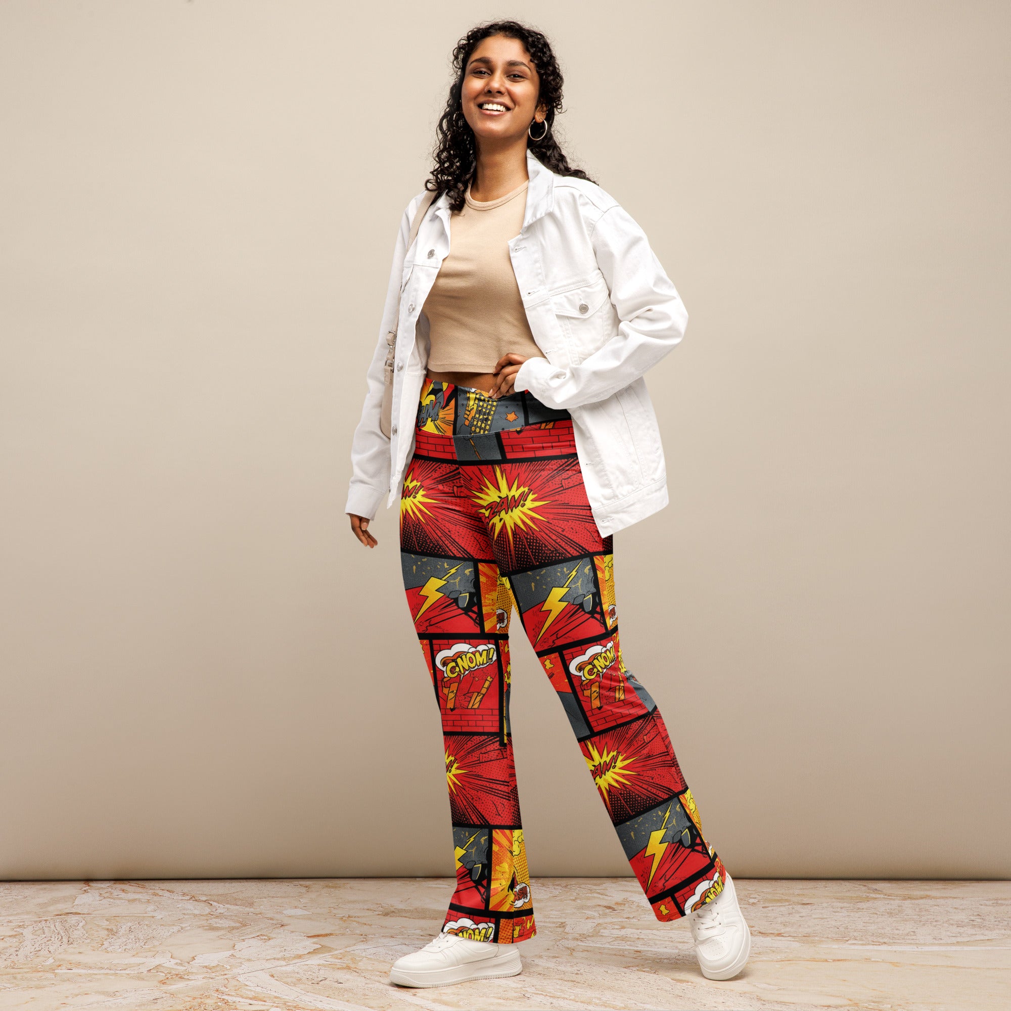 Comic Strip Boom Town Flare Leggings | GearBunch