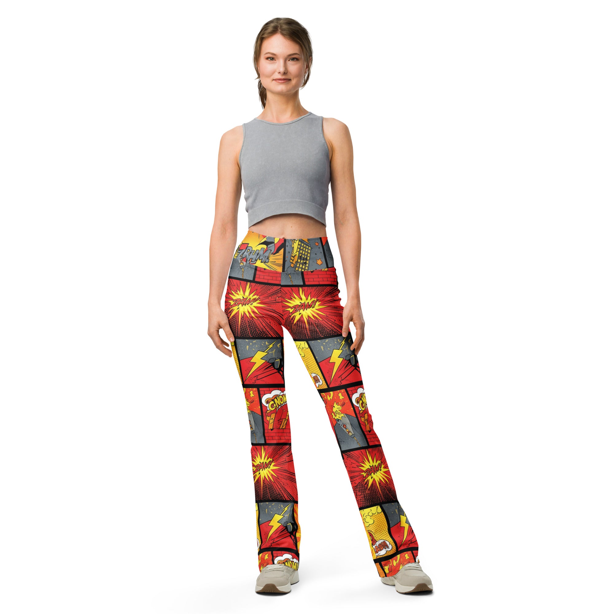 Comic Strip Boom Town Flare Leggings | GearBunch