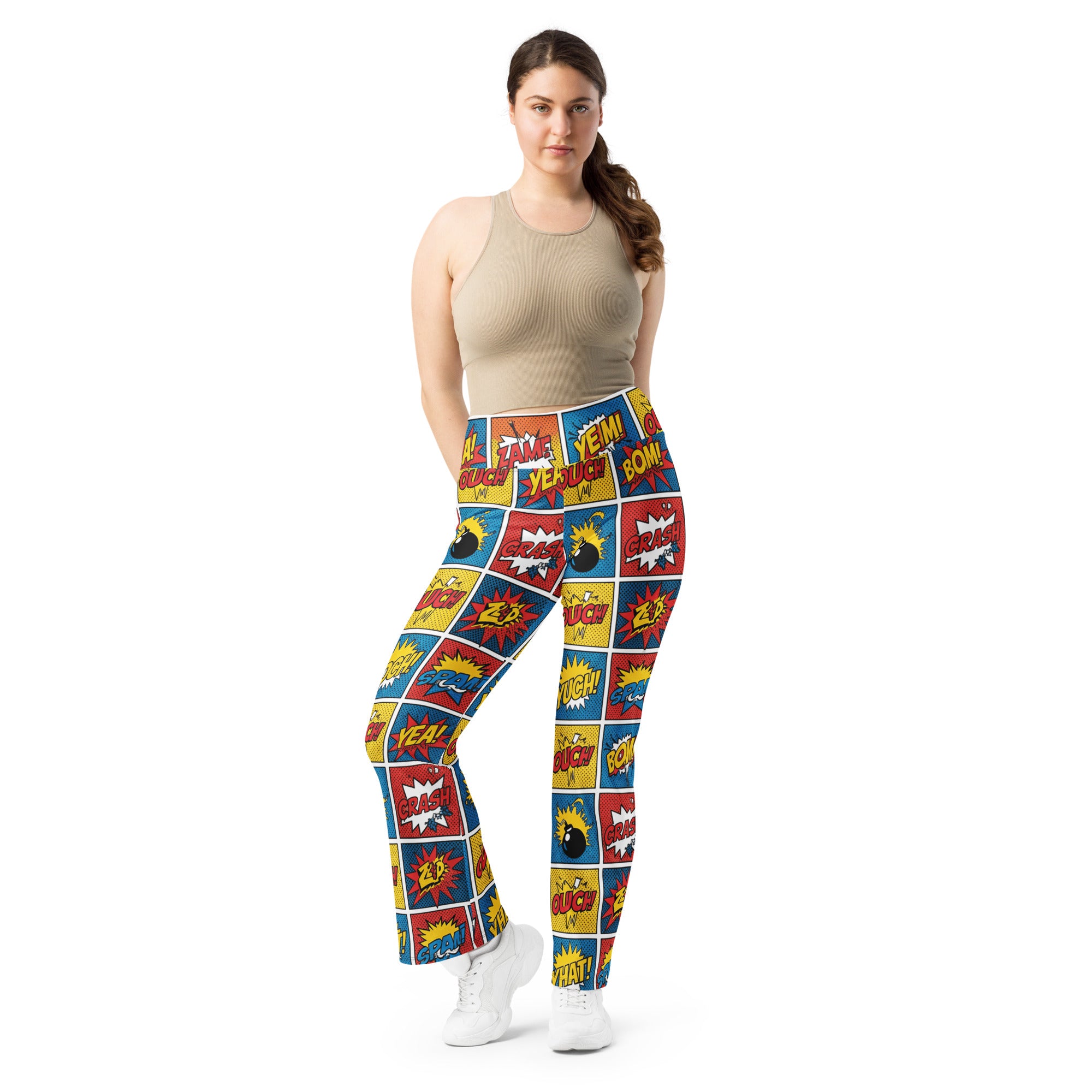 Comic Strip Classic Hero Flare Leggings | GearBunch