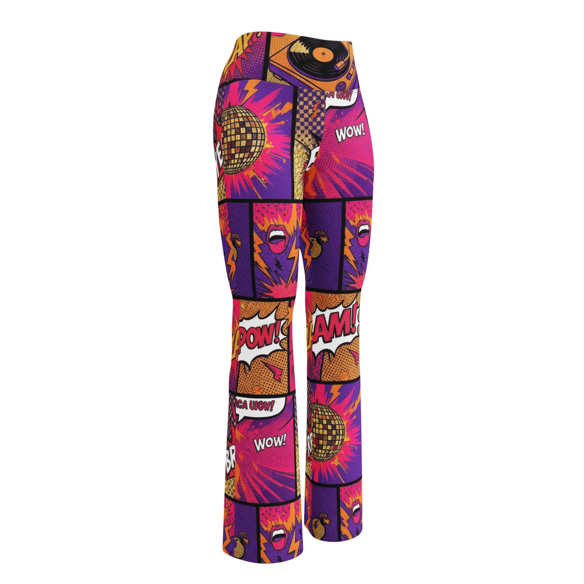 Comic Strip Disco Funk Flare Leggings | GearBunch