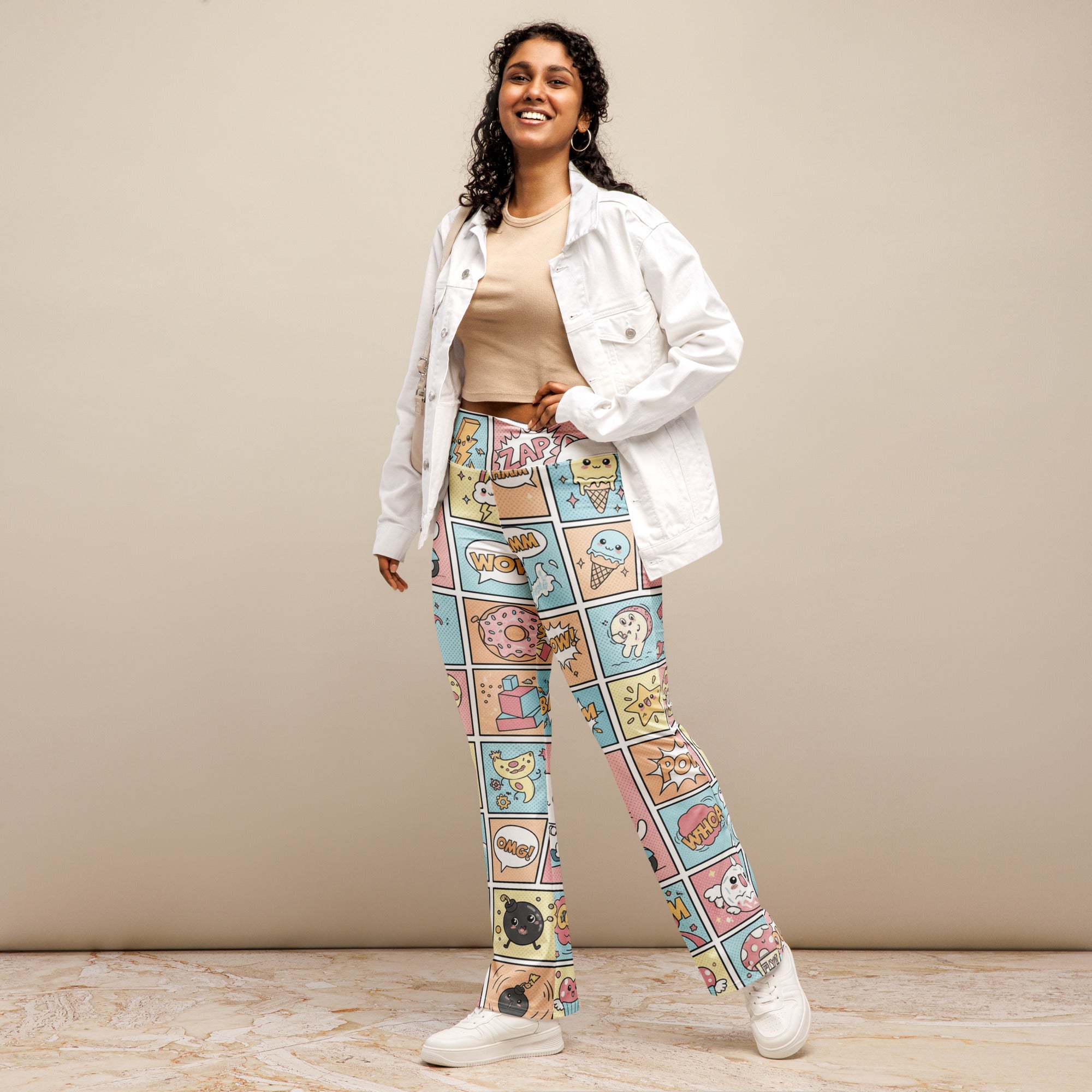 Comic Strip Kawaii Cute Flare Leggings | GearBunch