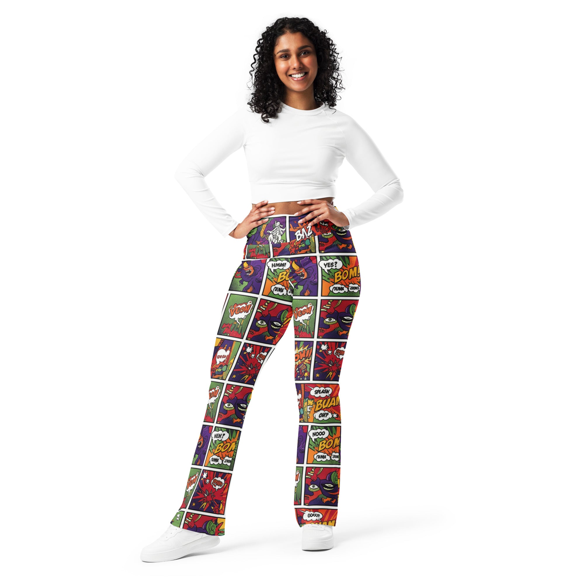 Comic Strip Monster Mash Flare Leggings | GearBunch