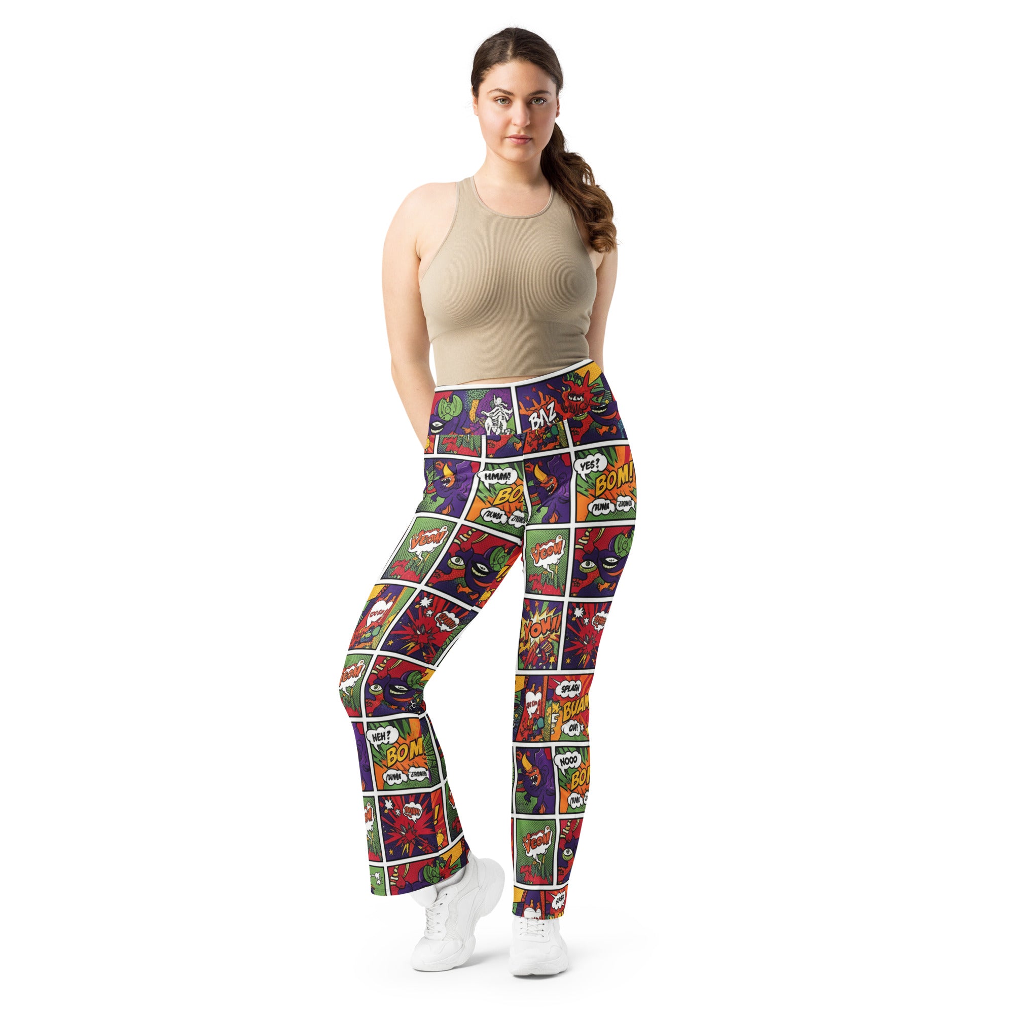 Comic Strip Monster Mash Flare Leggings | GearBunch